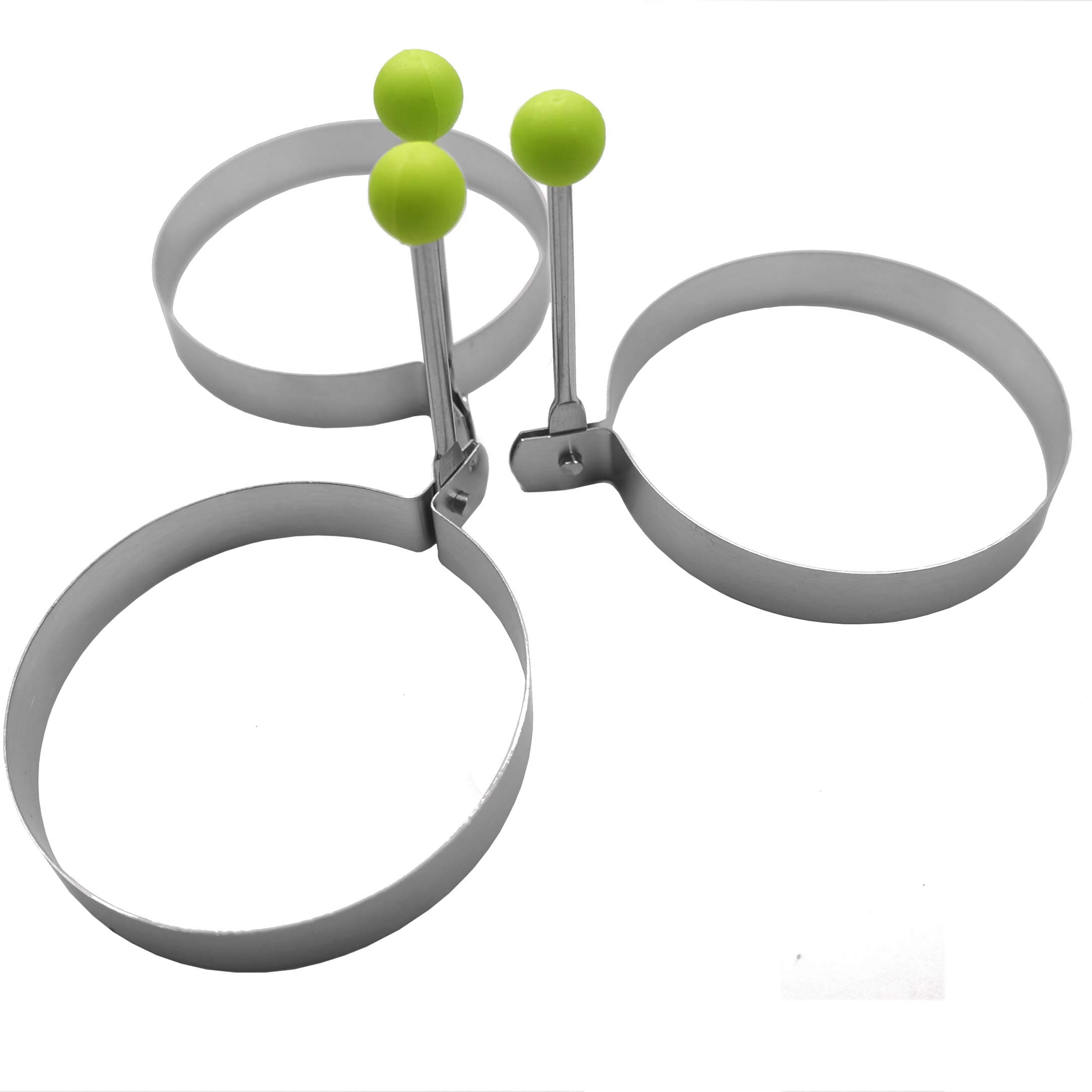 Living Well - 3 Pcs- Round Shape Fried Egg Mold Non Stick Stainless Steel Pancake Mold Omelette Pancake Rings Cooking Tools（Round）