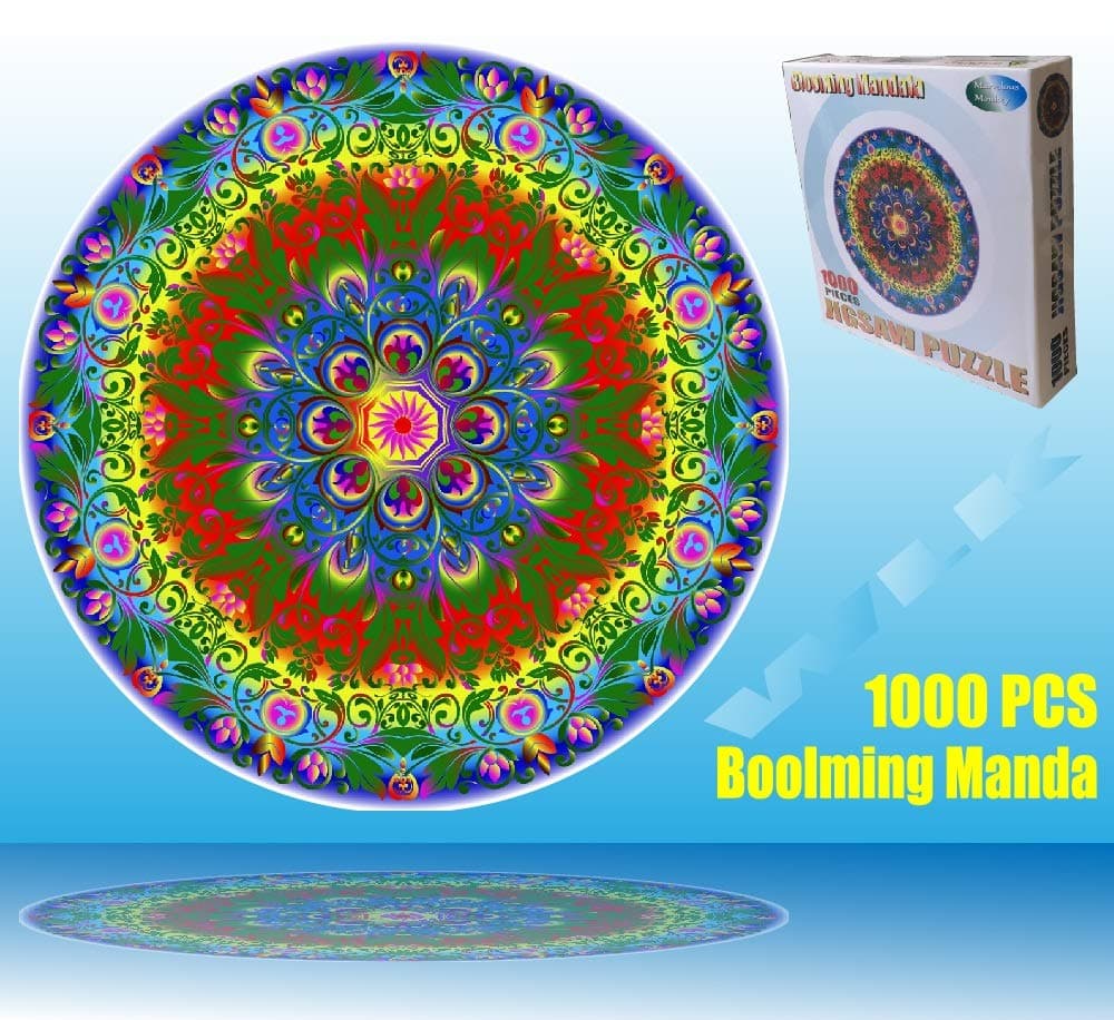 Marvelous Monkey 1000 PCS New Mandala Round Jigsaw Puzzles Game for Adults and Kids