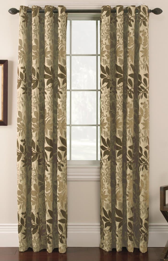 Thermatec Bristol Chenille Leaf Panel, 54-Inch by 84-Inch, Taupe