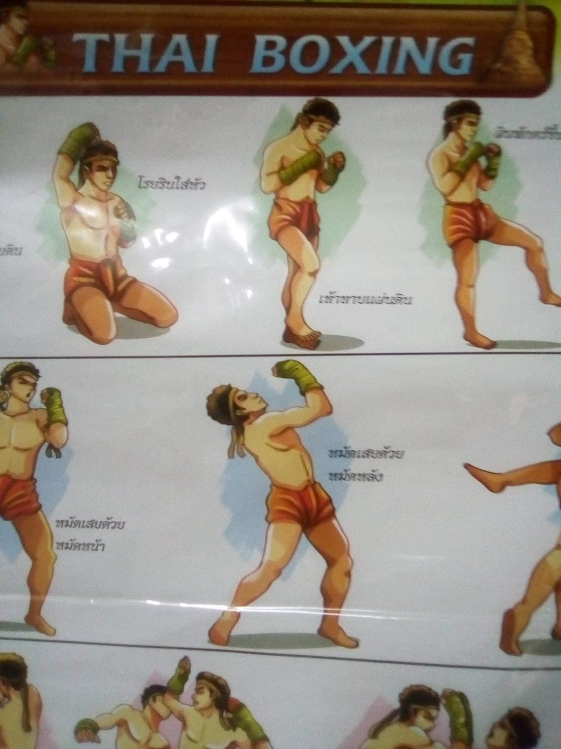 Fight Grappling MUAY Traditioning THAI KICK BOXING TRAINING POSTER TECHNICAL EDUCATION 8 topics more 40 TACTICS, for gift