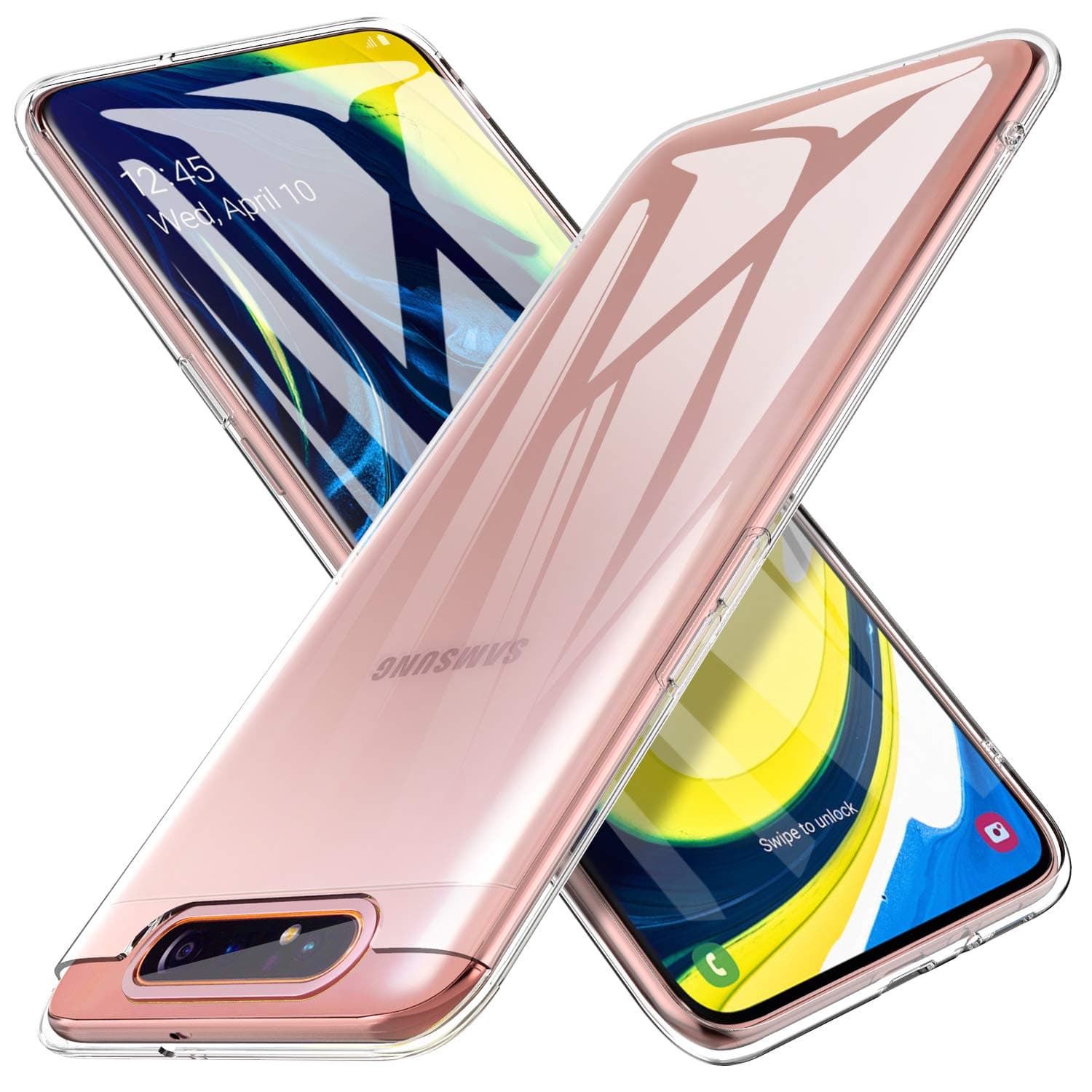 iBetter For Samsung Galaxy A80 Case, Crystal Clear,Ultra-thin Soft TPU Cover Anti Slip with Scratch Resistant For Samsung Galaxy A80 Smartphone.Clear