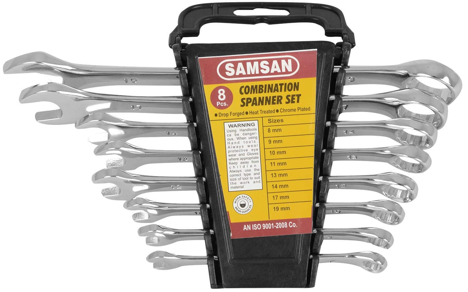 Samsan Steel Combination Spanner Set (Silver, Pack of 8) Mirror FInish