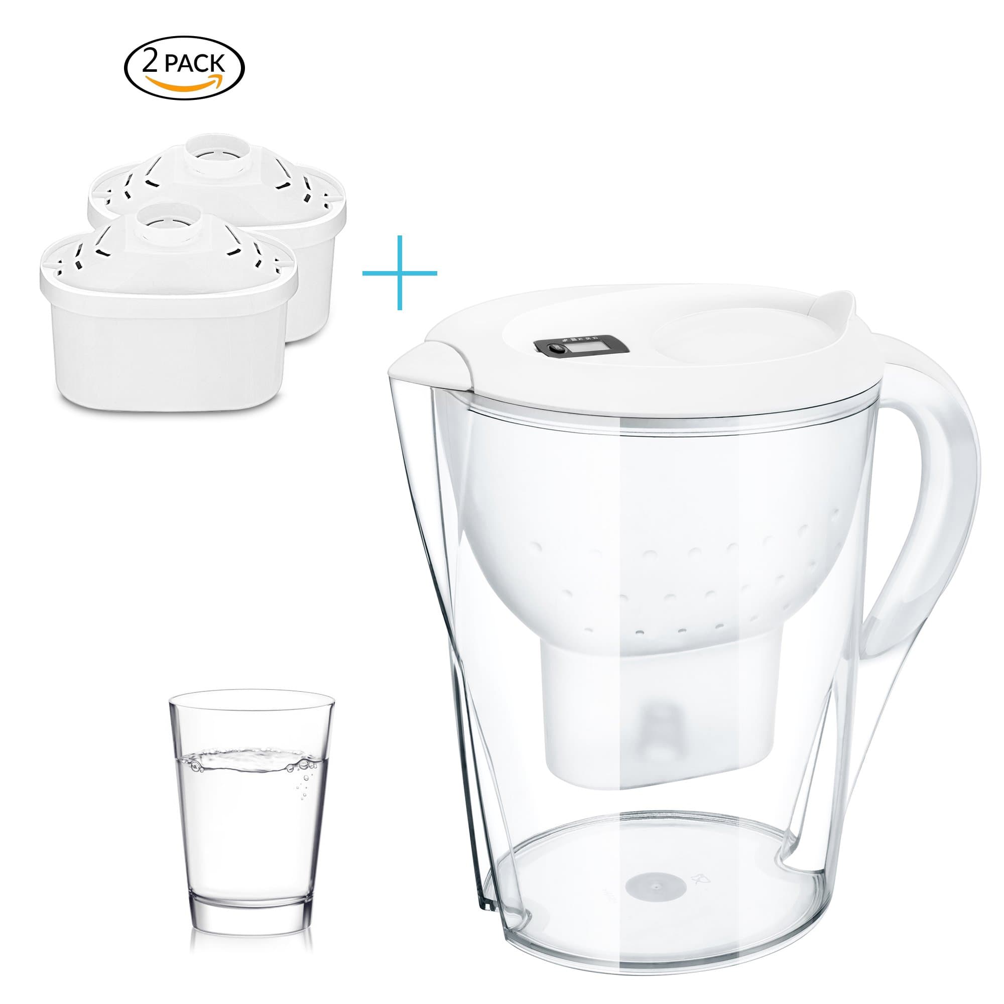 Stylife 14 Cups 3.5 L Water Pitcher Alkaline Water Jug with 2 Power Protect Filters and Replace Indicator Function …