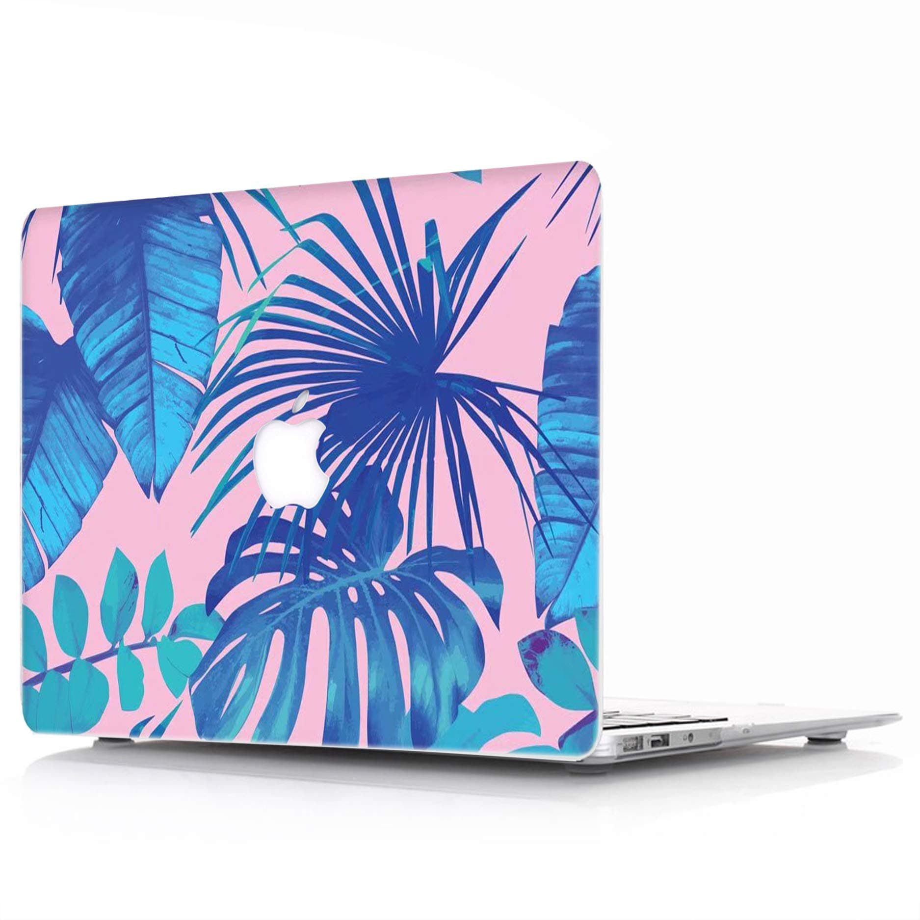 MacBook Air 13 Case Model: A1369/A1466 - L2W Protective Hard Case, Soft Touch Plastic Rubber Coated Shell Cover For Macbook Air 13 - Tropical Palms Leaves 07