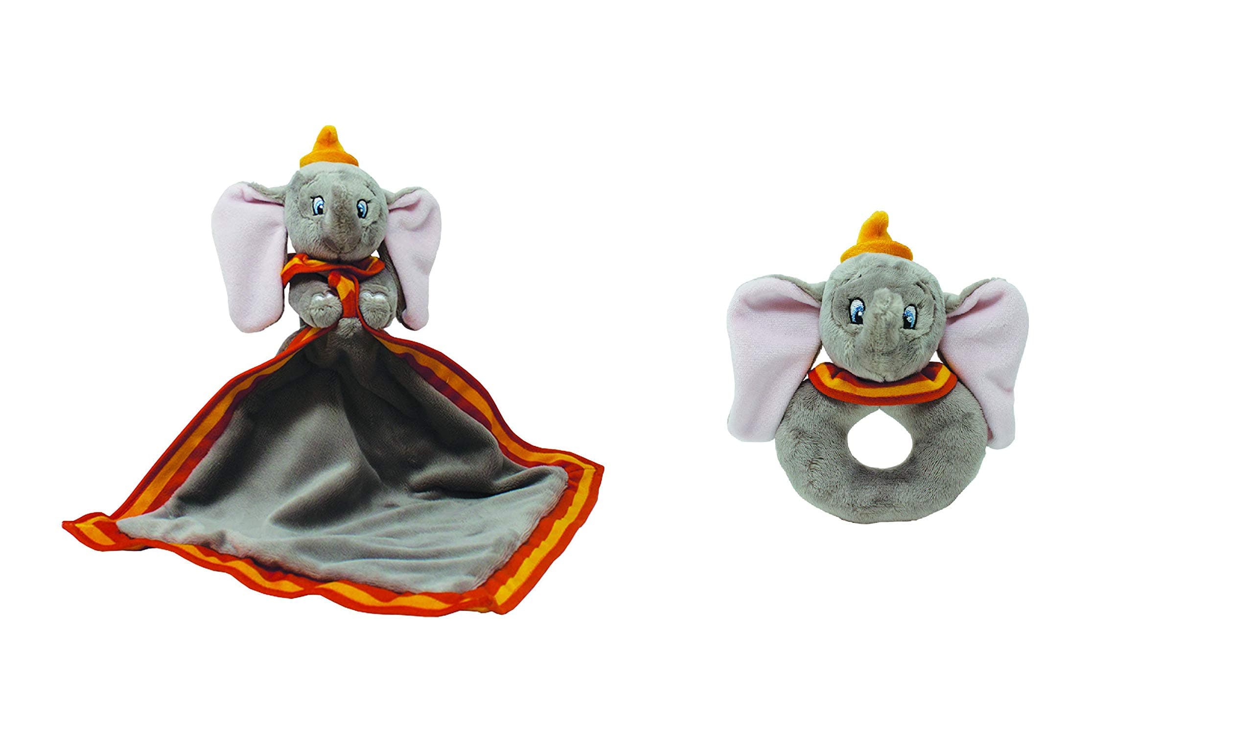 Disney Dumbo Ring Rattle Soft Toy and Dumbo Comforter (2 Supplied)