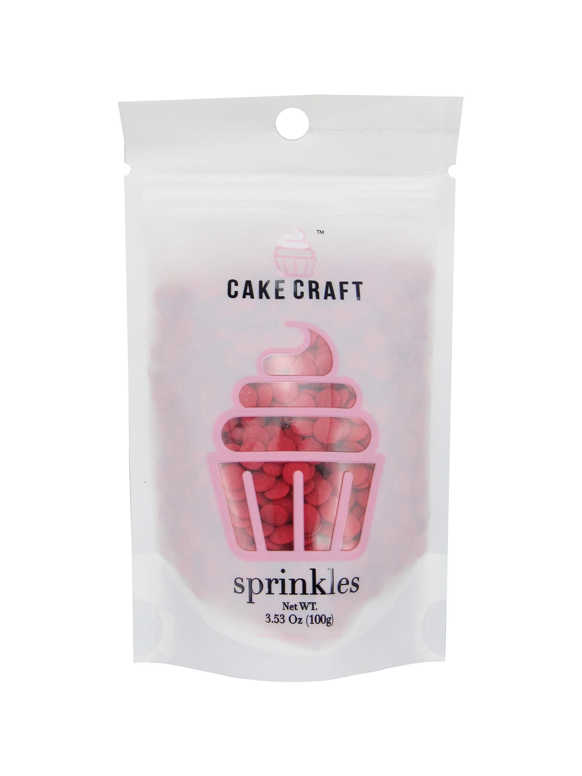 Cake Craft Sprinkles Red Confetti 3.53 Ounces