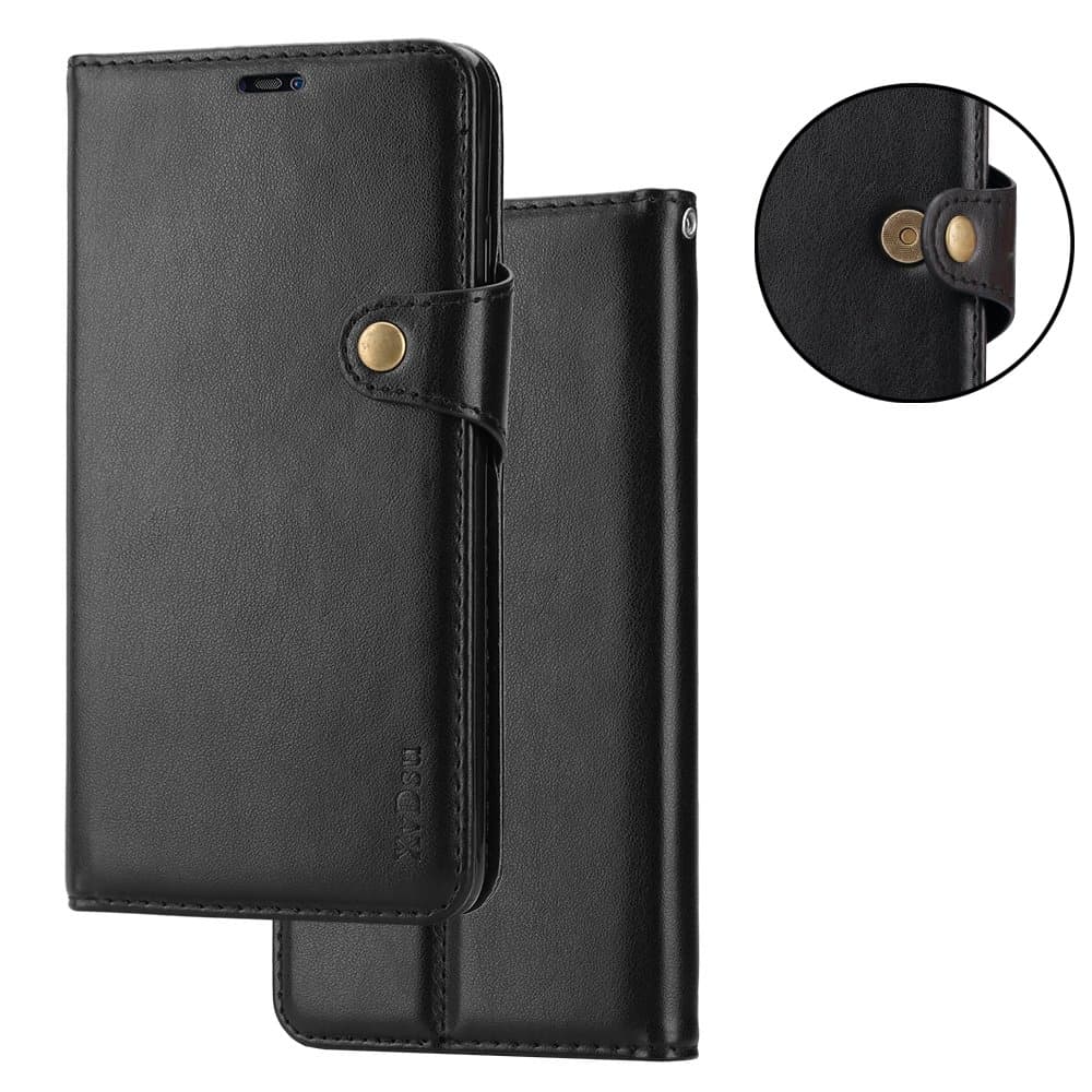 XvDsu Huawei P20 Pro Case, Flip Folio Leather Wallet Case with ID Credit Cards Case and Kicksatand Feature Protective Cover for Huawei P11 Pro/Huawei P20 Pro Black