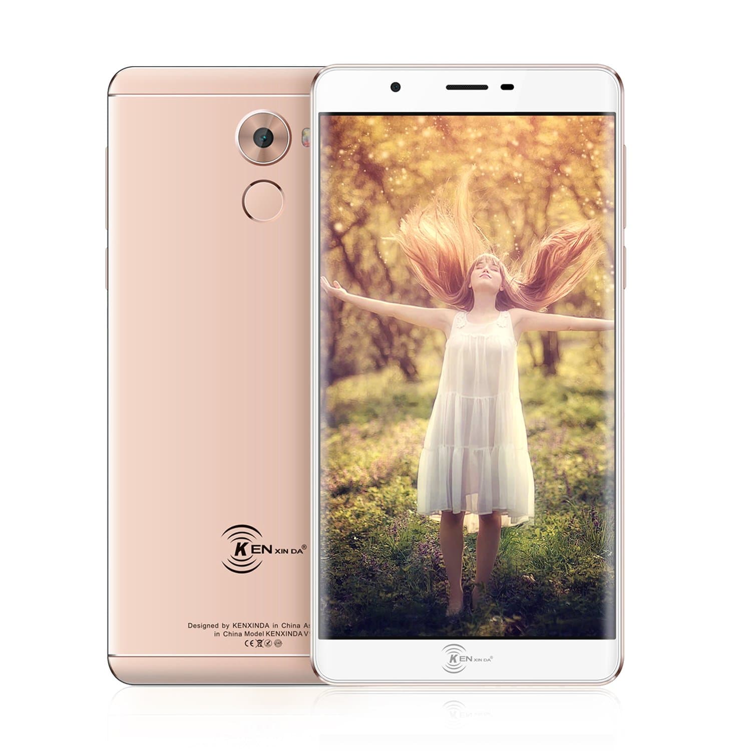 KENXINDA V9 Unlocked 4G LTE Smartphone, Android 6.0 Dual SMI-Free Mobile Phone(6.0 Inch Display, MTK6753 Octa-Core, 2GB RAM + 16GB ROM, 8+5MP Camera, 3500mAh Cheap Cellphone)Rose Gold