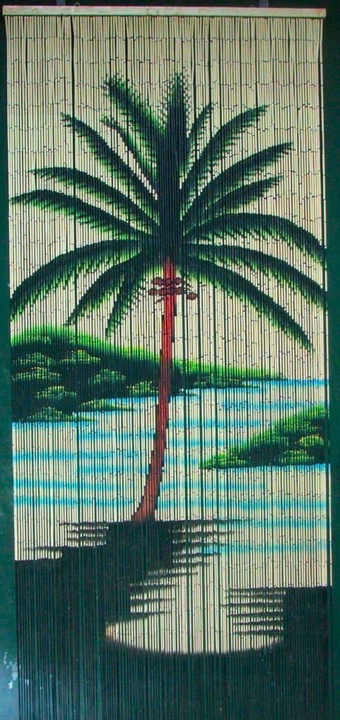 Bamboo Beaded Curtain 125 Strands 4000 Beads (+Hanging Hardware) (Single Palm)