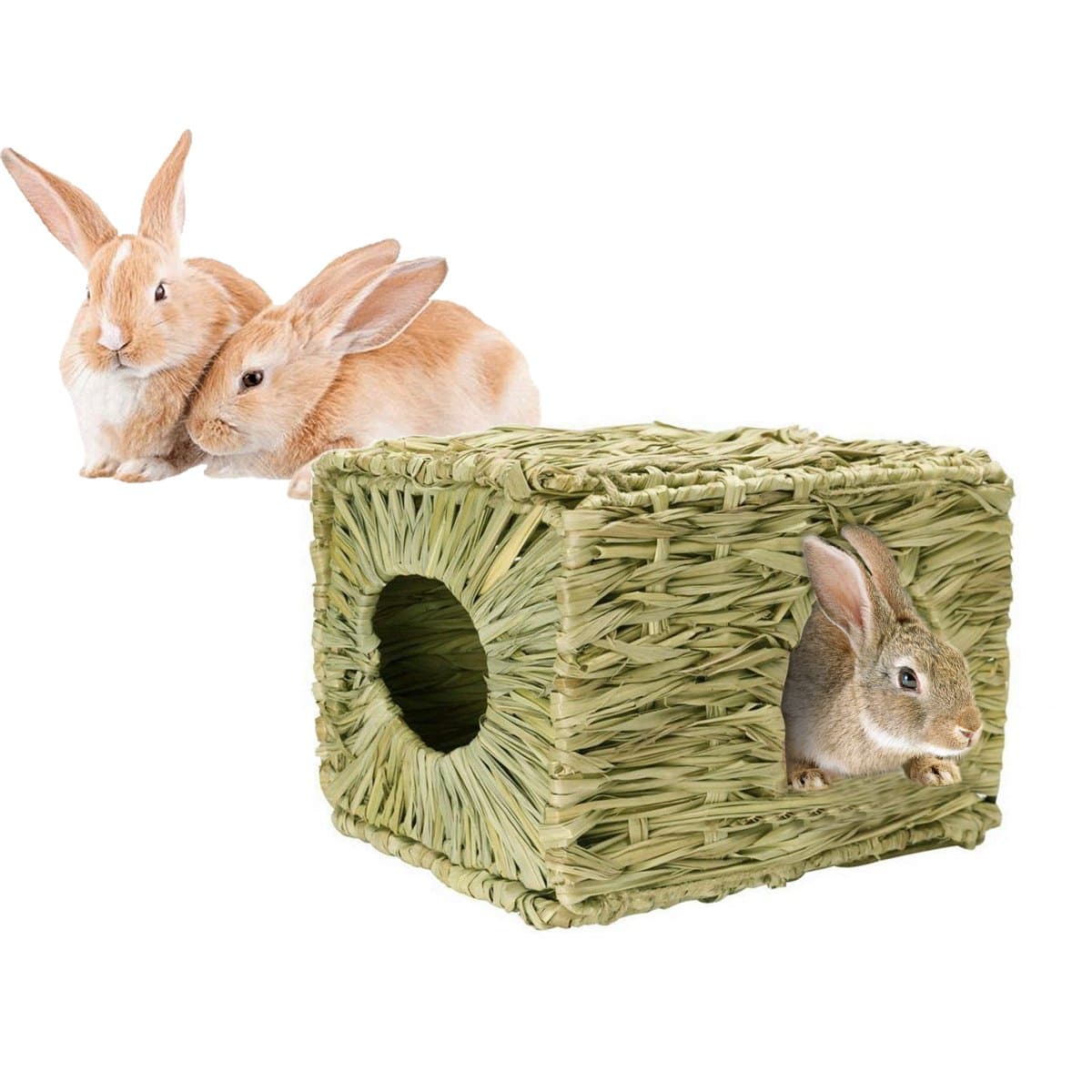 Grass House for Rabbits, Loveone(TM) Foldable Natural Safe Hideaway Durable Chew Toy Mat Bed for Hamster/ Chinchillas/ Guinea pigs/ Ferret/ Small Pets