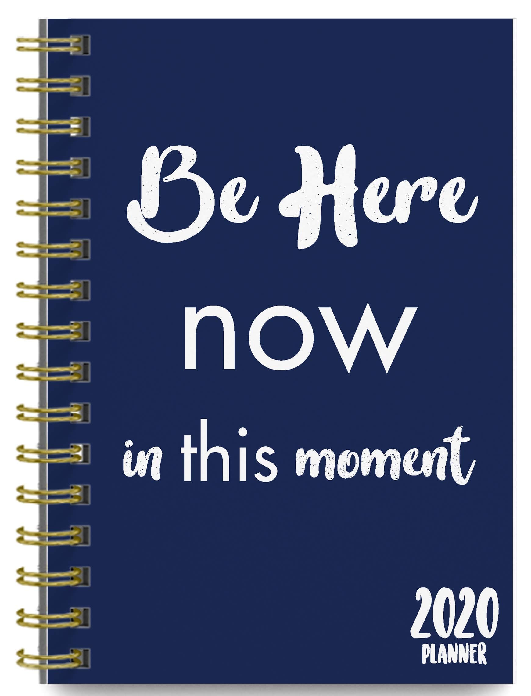2020 Navy Soft Cover Academic Year Day Planner Book by Bright Day, Weekly Monthly Dated Agenda Spiral Bound Organizer, 16 Month Calendar 6.25 x 8.25 Inch,
