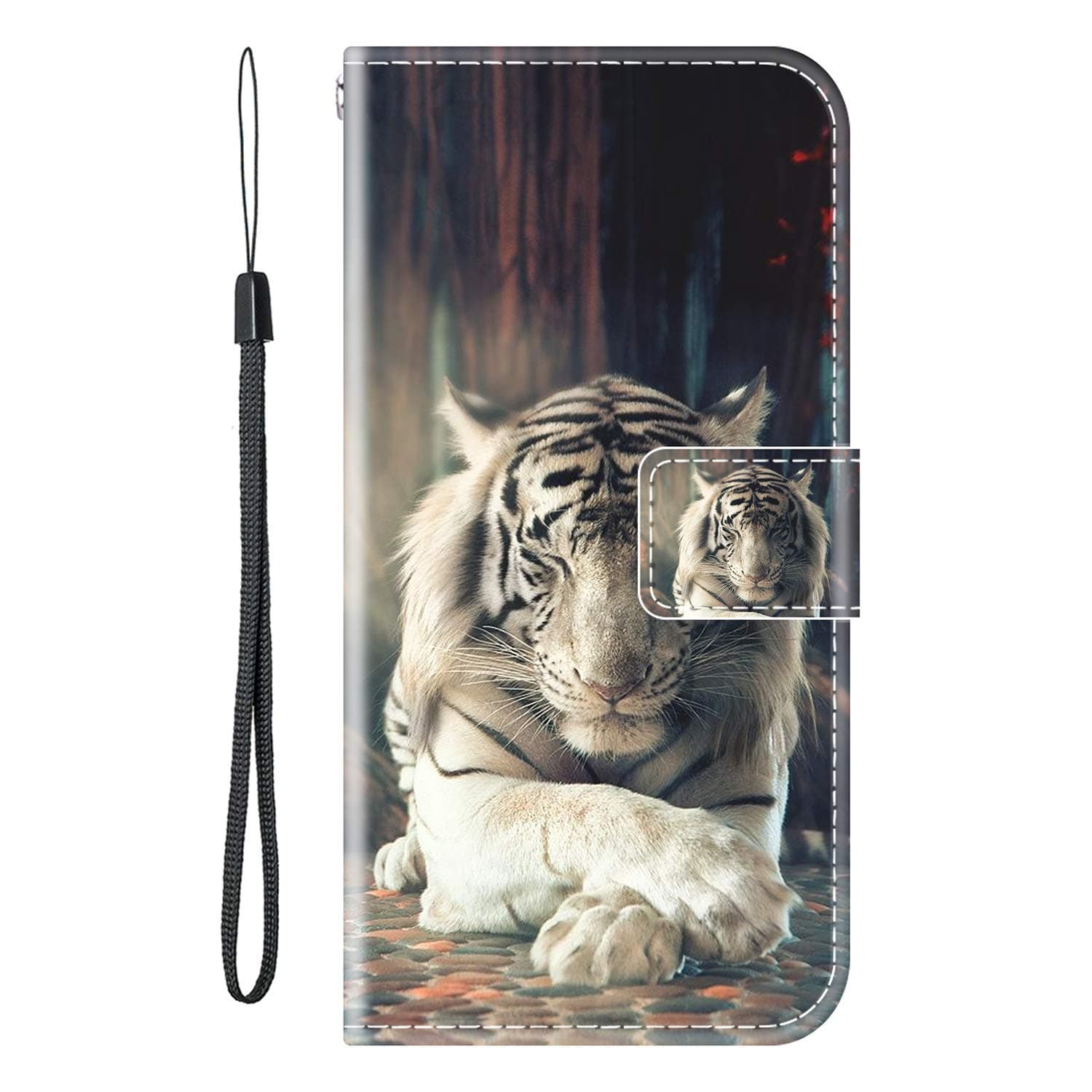 vingarshern Case for HTC Desire 828 Holster Inner Silicone Holder,Standing Magnetic Closure Protective PU Faux Leather Case Wallet for HTC Desire 828 Cover With Card Slots-(Tiger)