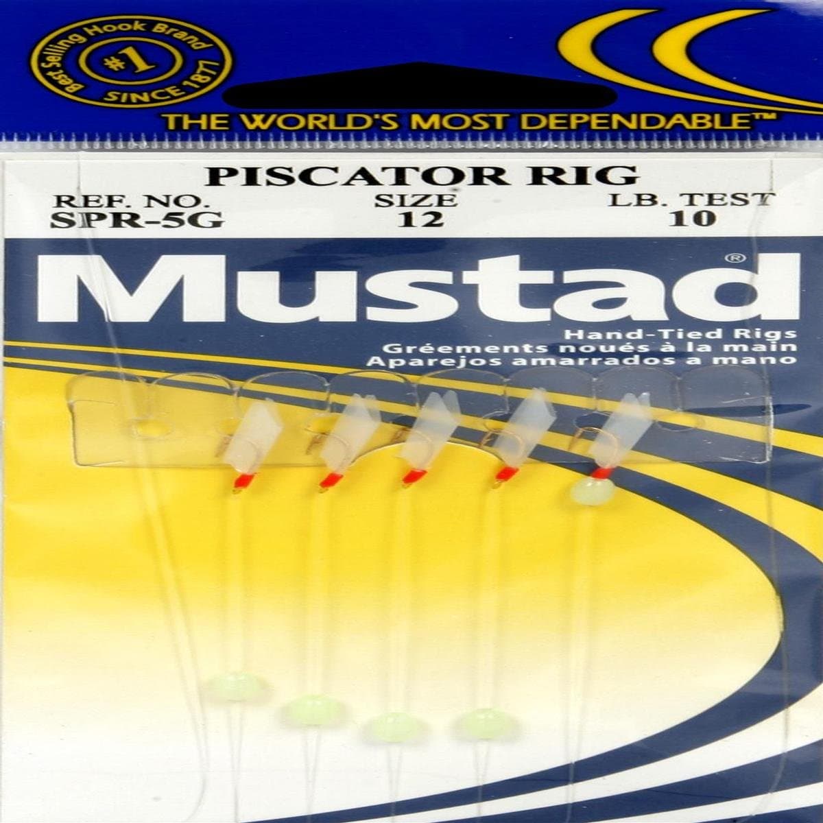 Piscator Bait Rig, Glow Beads, White/Fl. Red 12