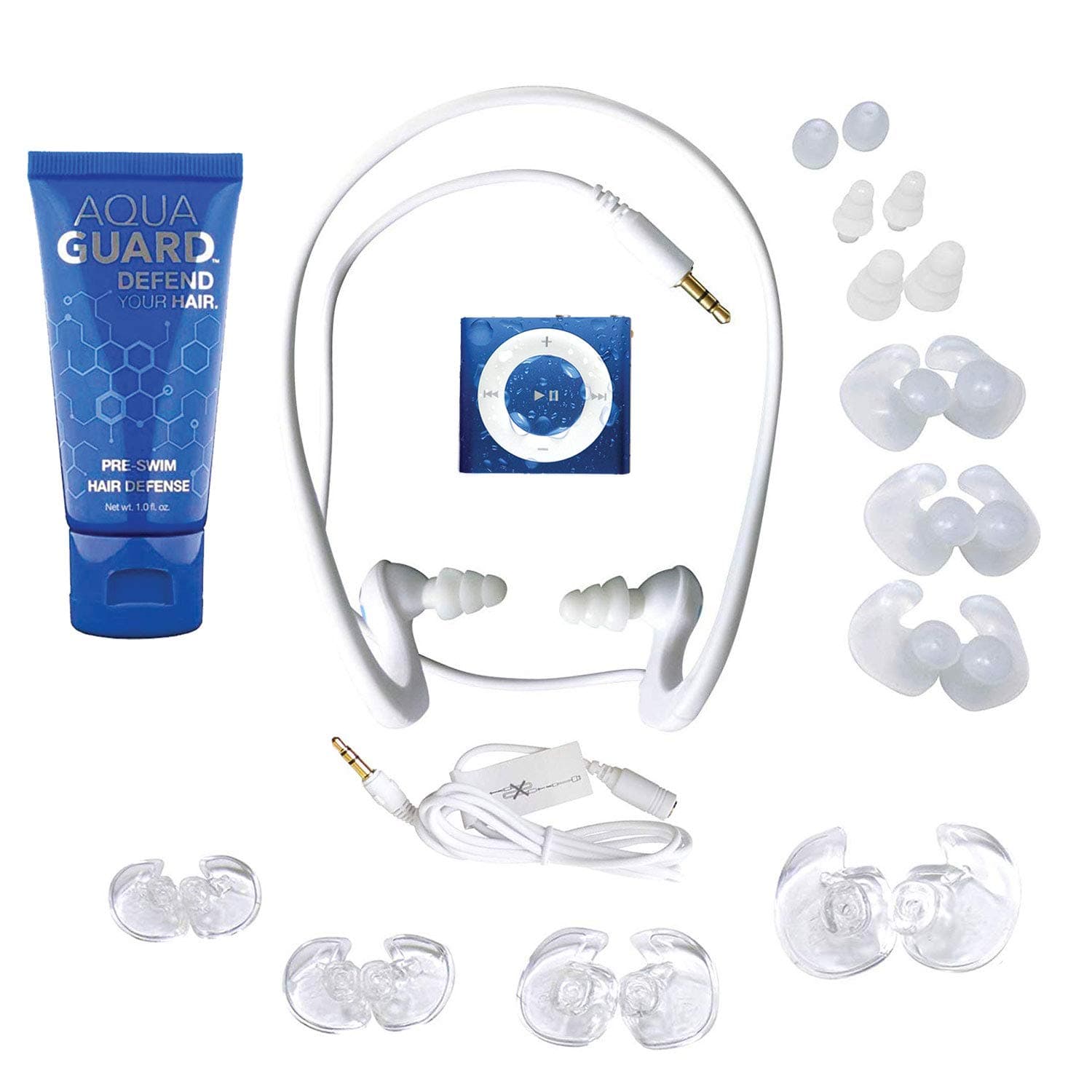 Royal Blue Underwater Audio- Waterproof iPod Shuffle, HydroActive Headphone Bundle