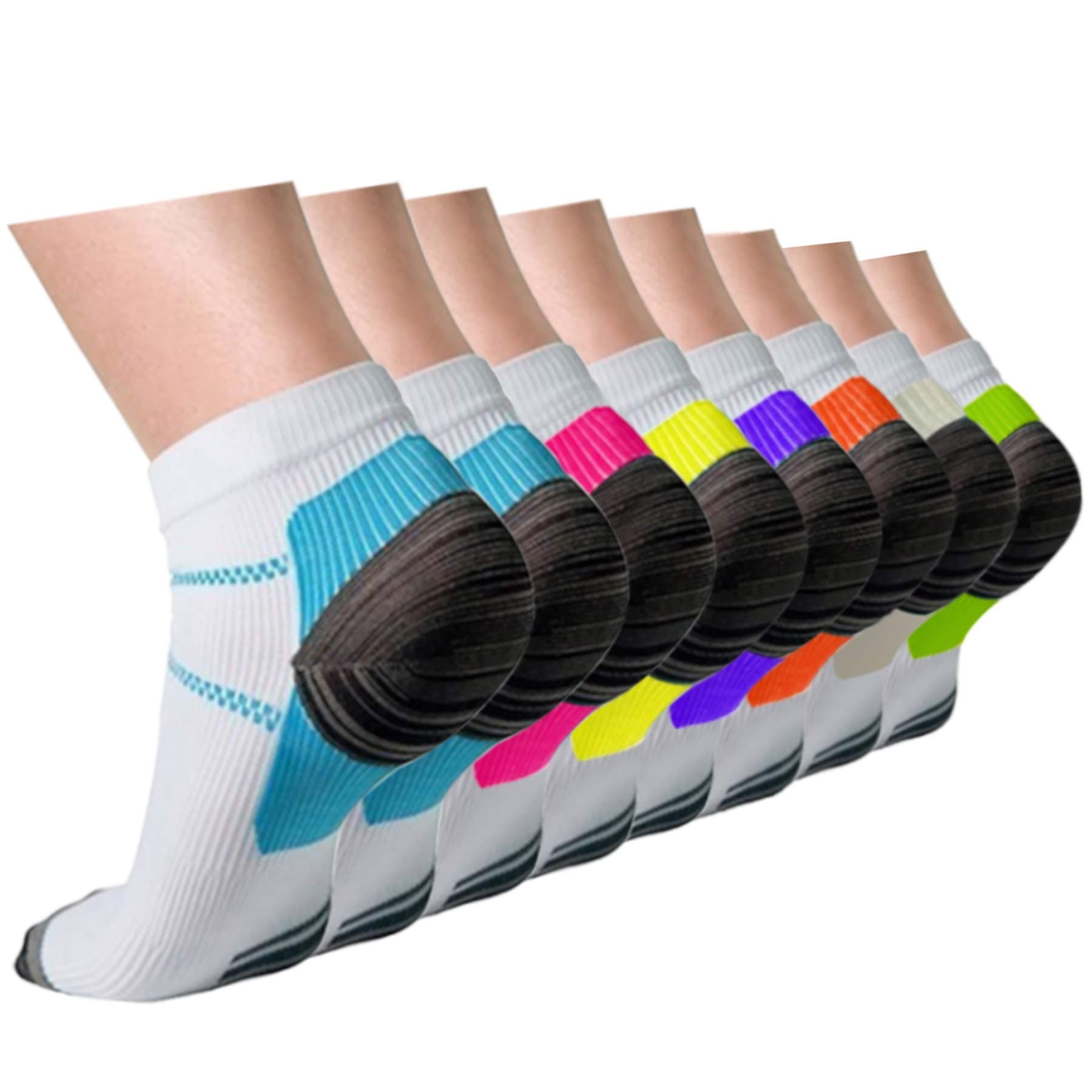 Ankle Compression Socks for Women and Men Circulation, Low Cut Running Socks Best for Plantar Fasciitis Athletic Cycling