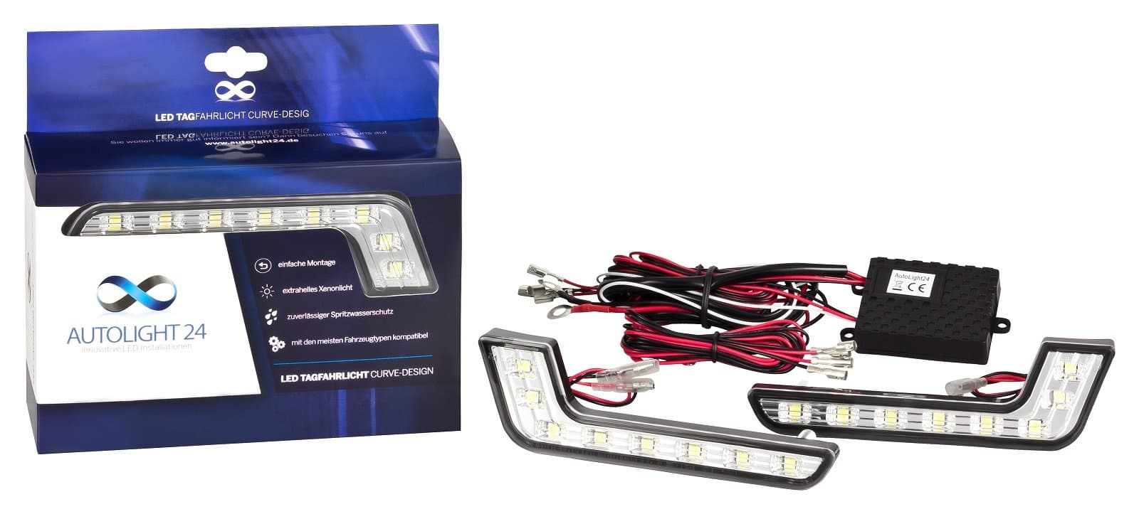 LED daytime running light, L-shape, curved design 12V 8 x SMD LEDs TÜV (German Technical Inspection Association) R87 module for Mercedes A-Class W176 W168 W169 B-Class T245 W246 CLA C117 CL 203 C-Class W202 W203 W204 C-Coupe C204 E-Coupe C207 E-Class W210 W211 W212 CLK W208 W209 R-Class W251 CLS C219 CLS C218 S-Class W220 W221 CL C215 CL C216 SLK R170 R171 R172 SL R230 R231 GLK X204 M-Class W163 W164 W166 GL-Class X164 X166 Viano/Vito W638 W639 W906