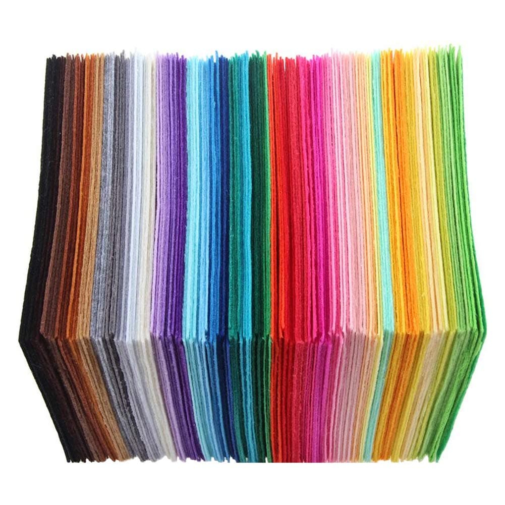 Craft Felt, Wool Felt Squares, 40pcs Non-Woven Polyester Cloth DIY Crafts Felt Fabric Sewing Accessories, Assorted Color Felt Fabric Sheets Patchwork, 4 x 4 inches (10 x10cm)