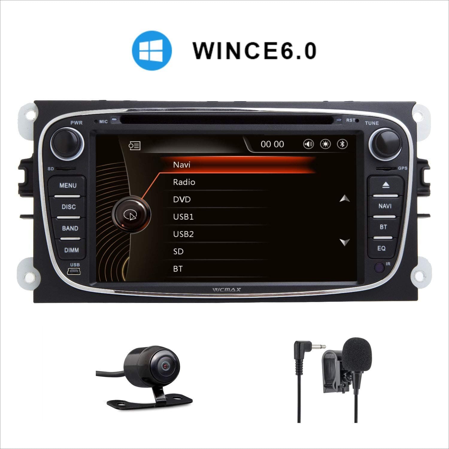 7 Inch HD Digital Capacitive Touch Screen Dual CANbus Car Stereo DAB+ Radio RDS Bluetooth CD DVD Player GPS Screen Mirroring for Ford Focus Mondeo Galaxy S-Max C-Max Kuga 3G SWC Subwoofer USB SD 1080P