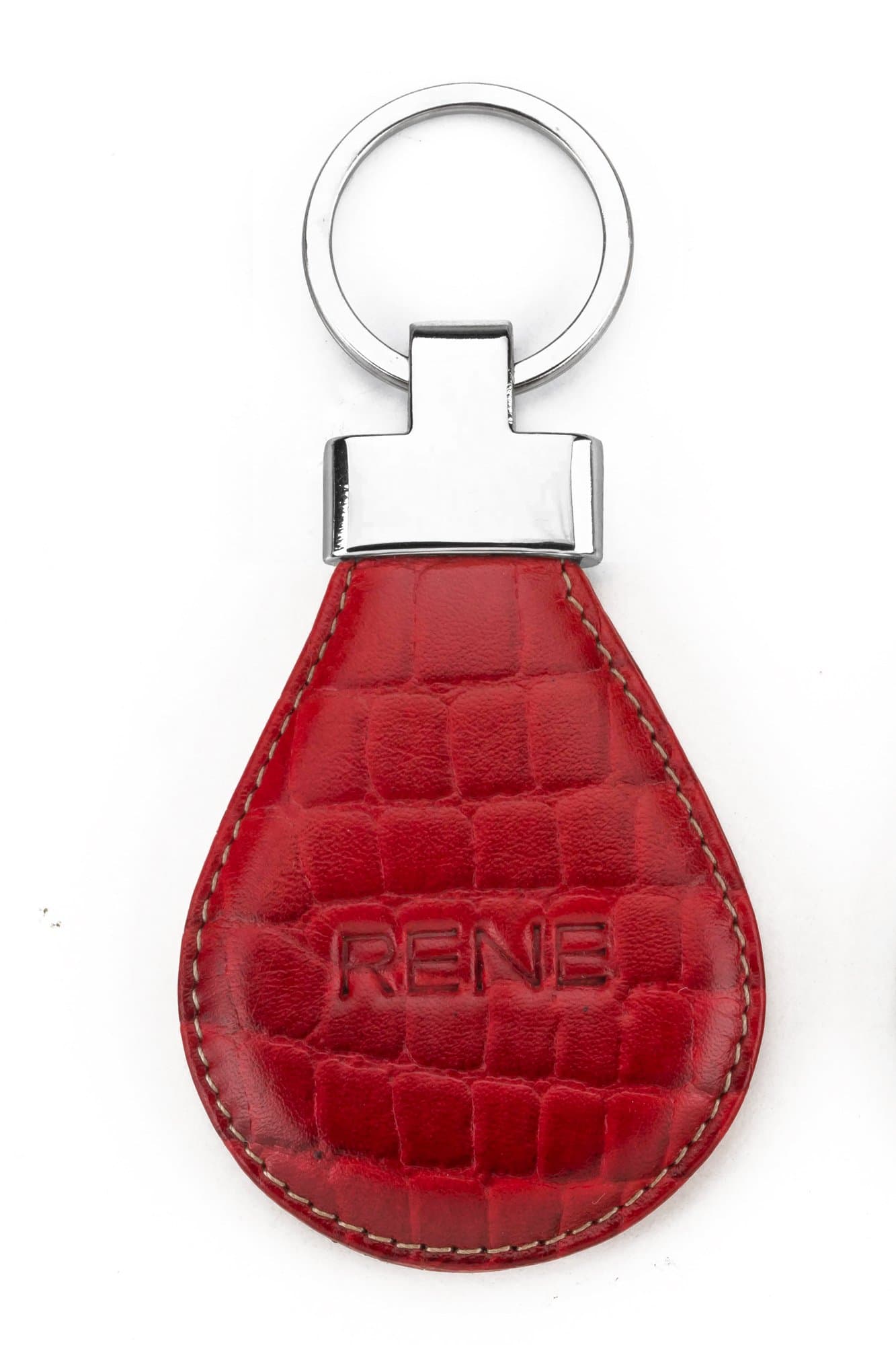 Rene Genuine Leather Red Color Key Ring