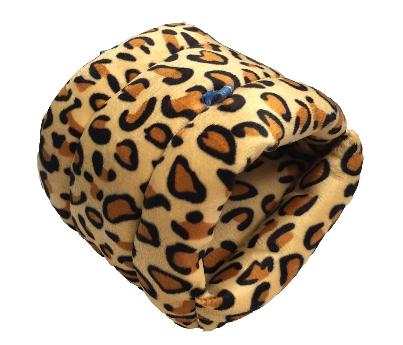 WOWOWMEOW Small Animals Warm Hanging Cage Cave Bed for Hamsters, Guinea-Pigs, Rats, Rabbit and Chinchillas (L, Leopard)