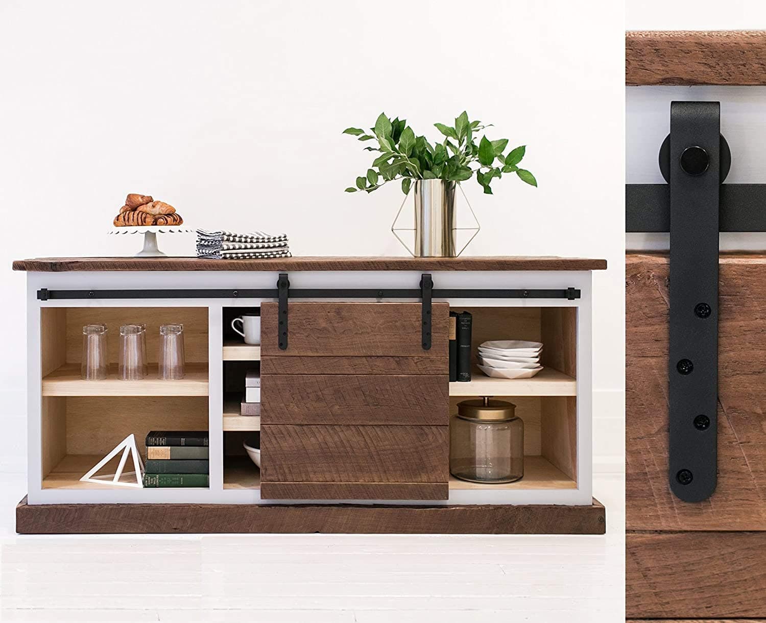 Industrial By Design - 5ft Mini Sliding Barn Door Hardware Kit - All Hardware Included, Easy Installation Video.