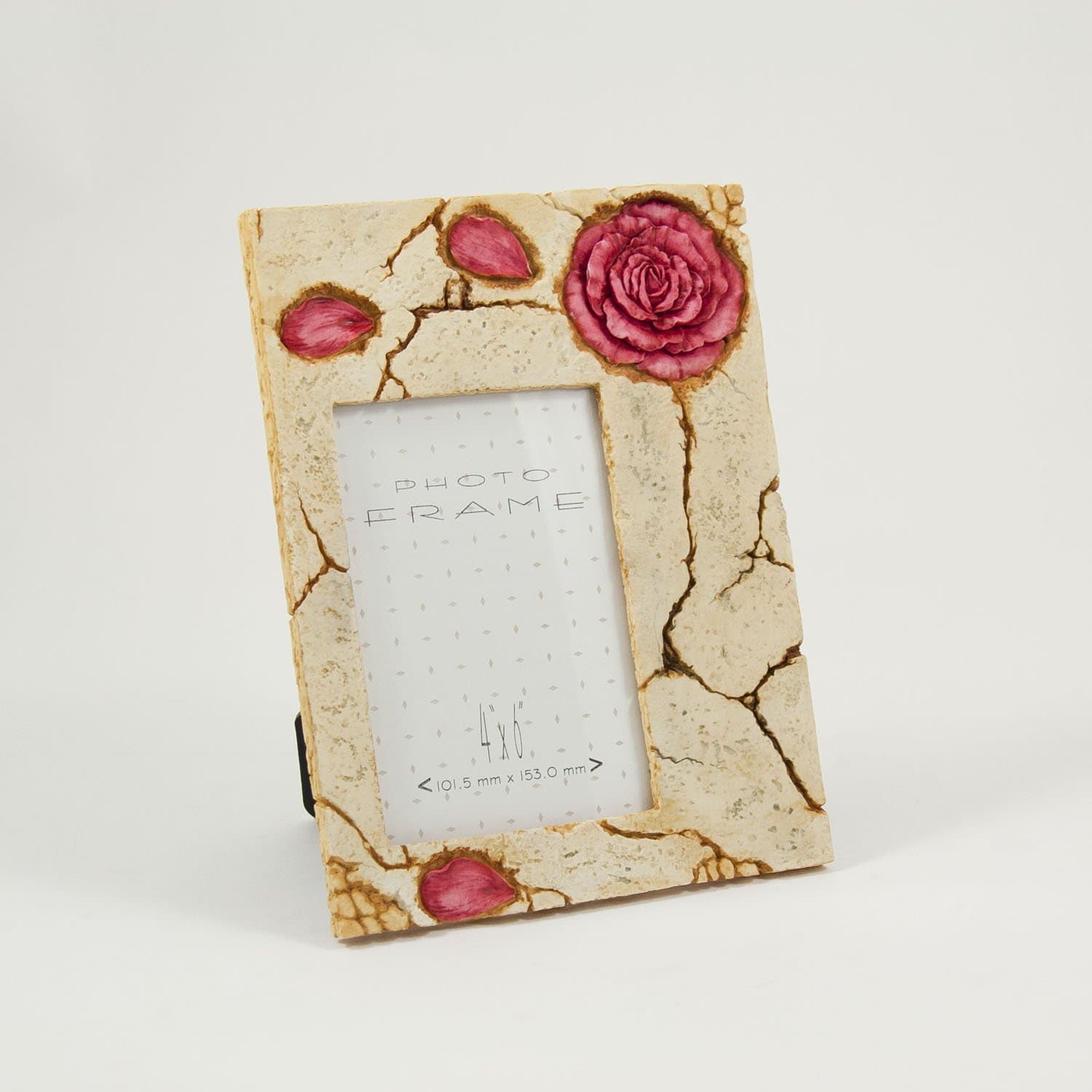 Rustic Rose Design 4x6 Picture Frame in Red and Earth Tone 4 X 6