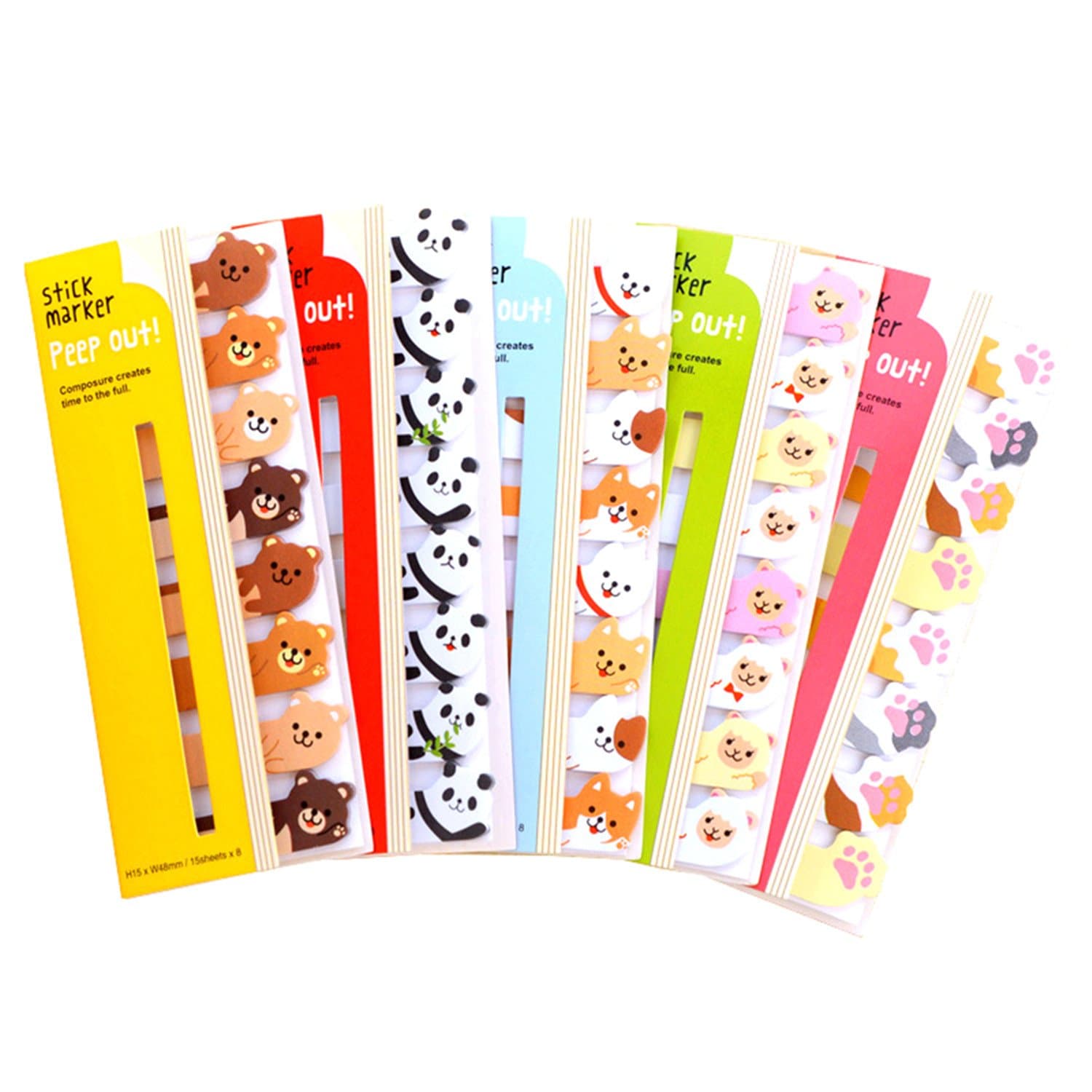 RIANCY Cute Cartoon Animal Sticky Notes, Memo Self-Stick Notes, Things to Do List, Schedule Marker,Great Gift for Friend Family