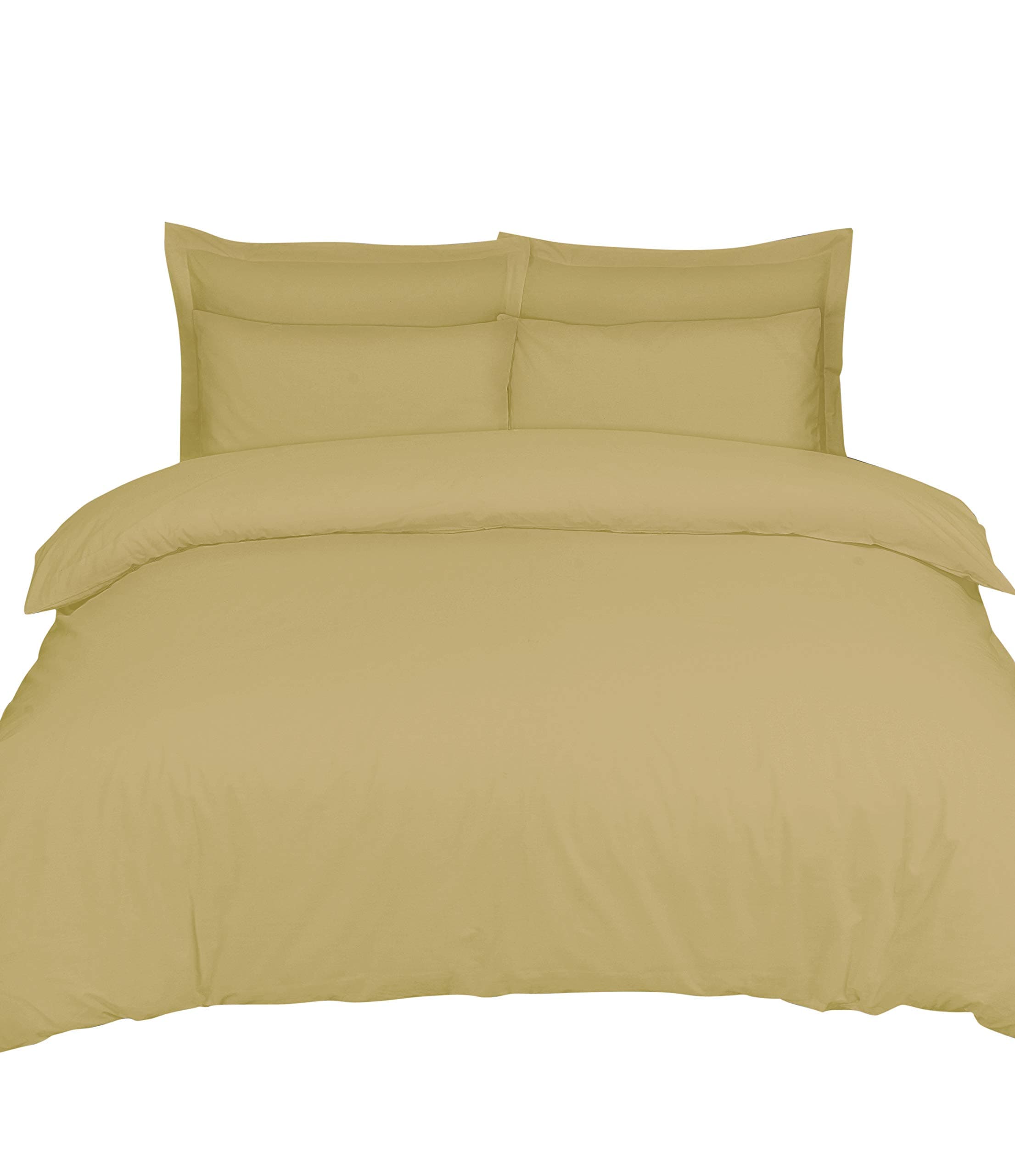 Divine Textiles 100% Egyptian Cotton 200 Thread Plain Duvet Cover Set - Single - Mocha