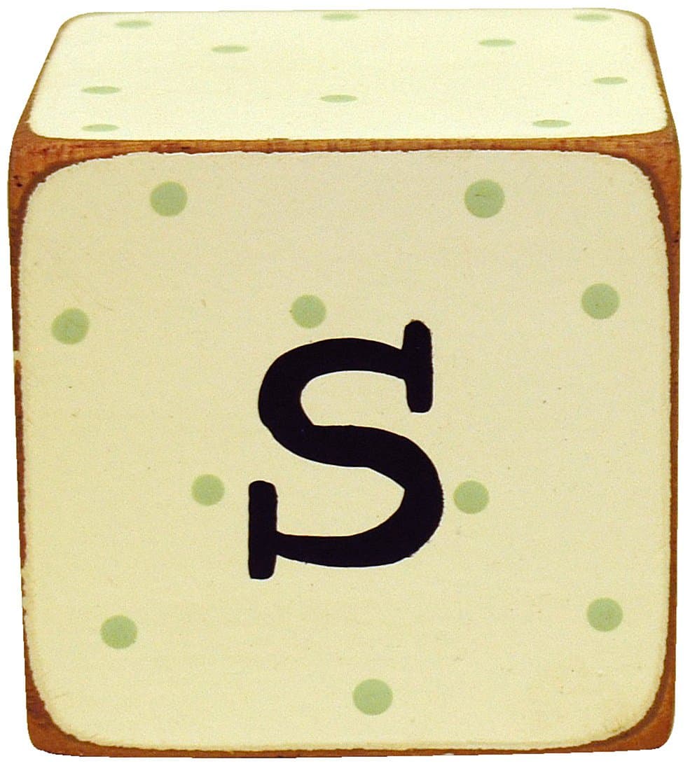 New Arrivals Letter Block S, Green/White