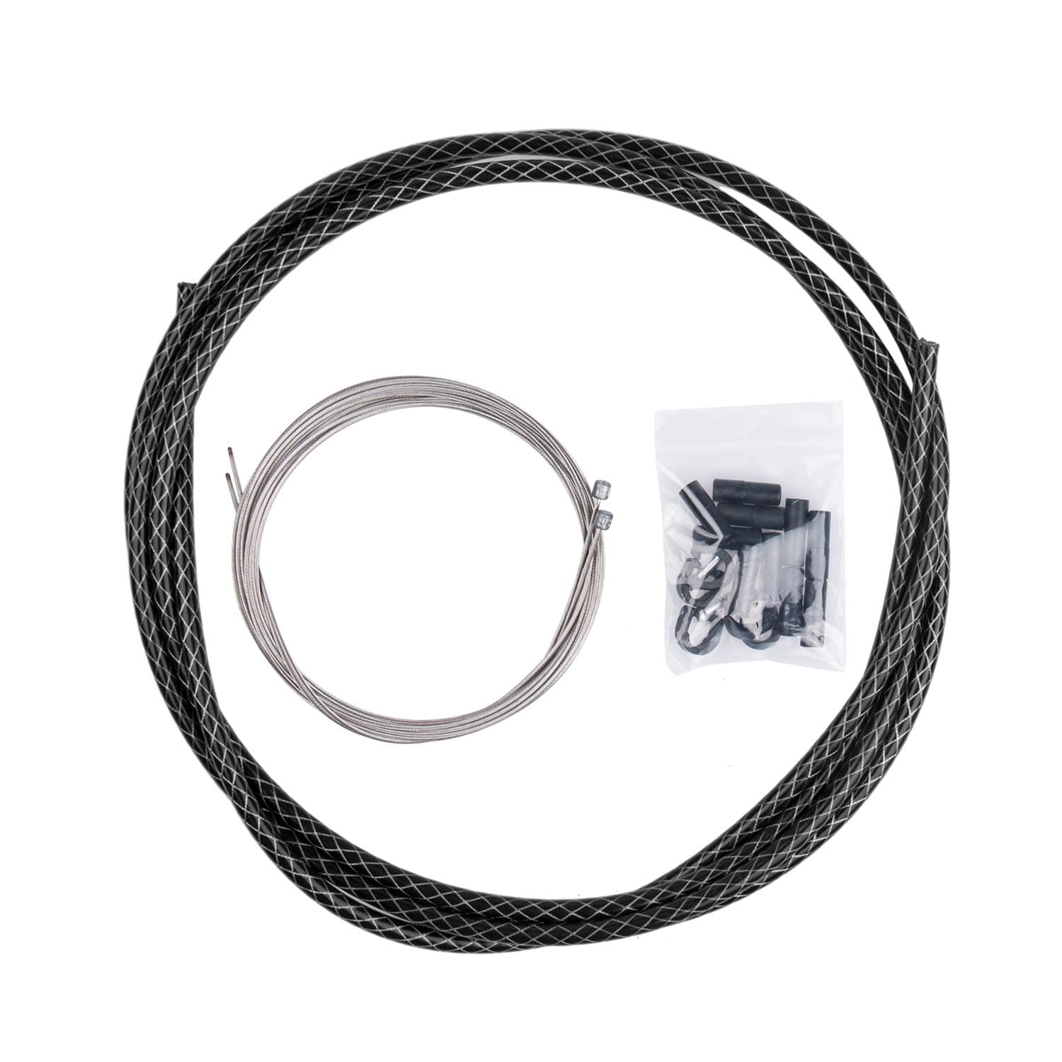 Shift/Shifter Cable & Housing Set, Derailleur Cables Braided PTFE Cable Housing Set for Mountain Bike and Road Bicycle, Universal，Gold/Black/Silver