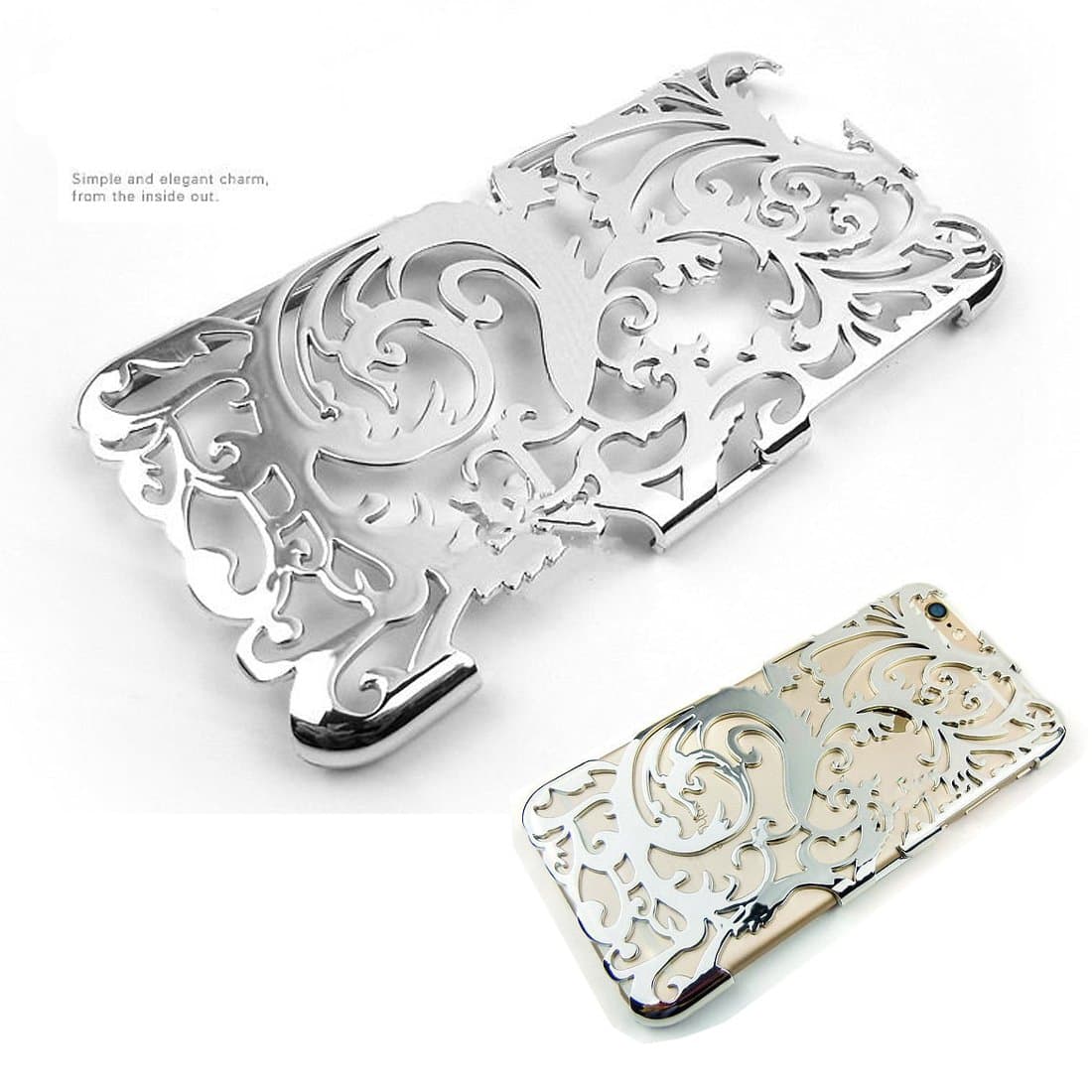 KaLaBan New Plastic Case Cover for Iphone 6 4.7 inch, iphone 6 case,pvc case,Hollow out case,iphone 6 4.7" Hollow out case,Palace restoring ancient ways is hollow-out series, vacuum plating + import PC plastic, Slim Hollow-Out Crystal Clear Case,Heat dissipation case, Hollow out art of carve patterns or designs on woodwork, fashion experience for iphone 6 4.7" (silver)