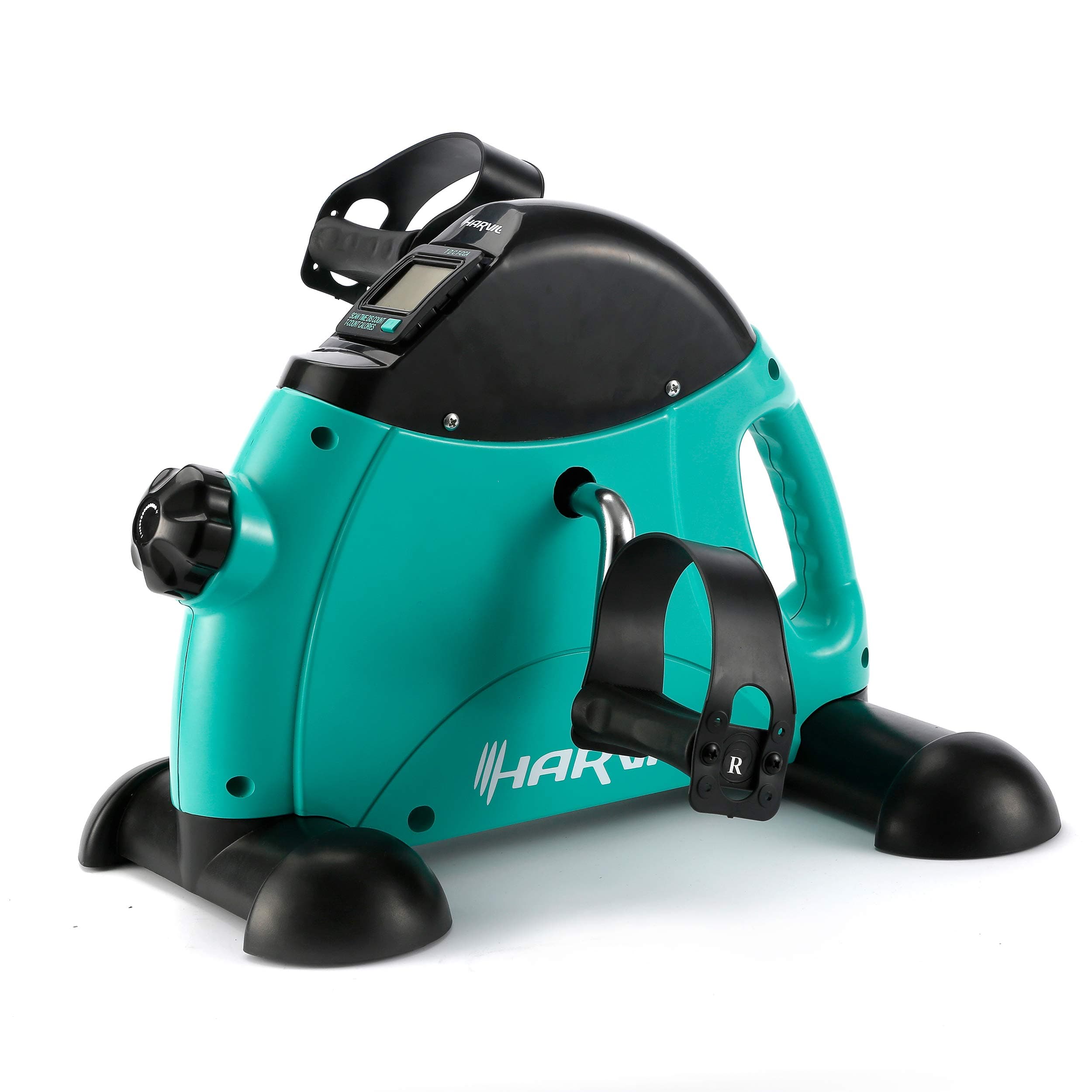 Harvil Pedal Exerciser - Compact Under Desk Exercise Bike with Adjustable Resistance and LCD Screen for Legs and Arms Workout