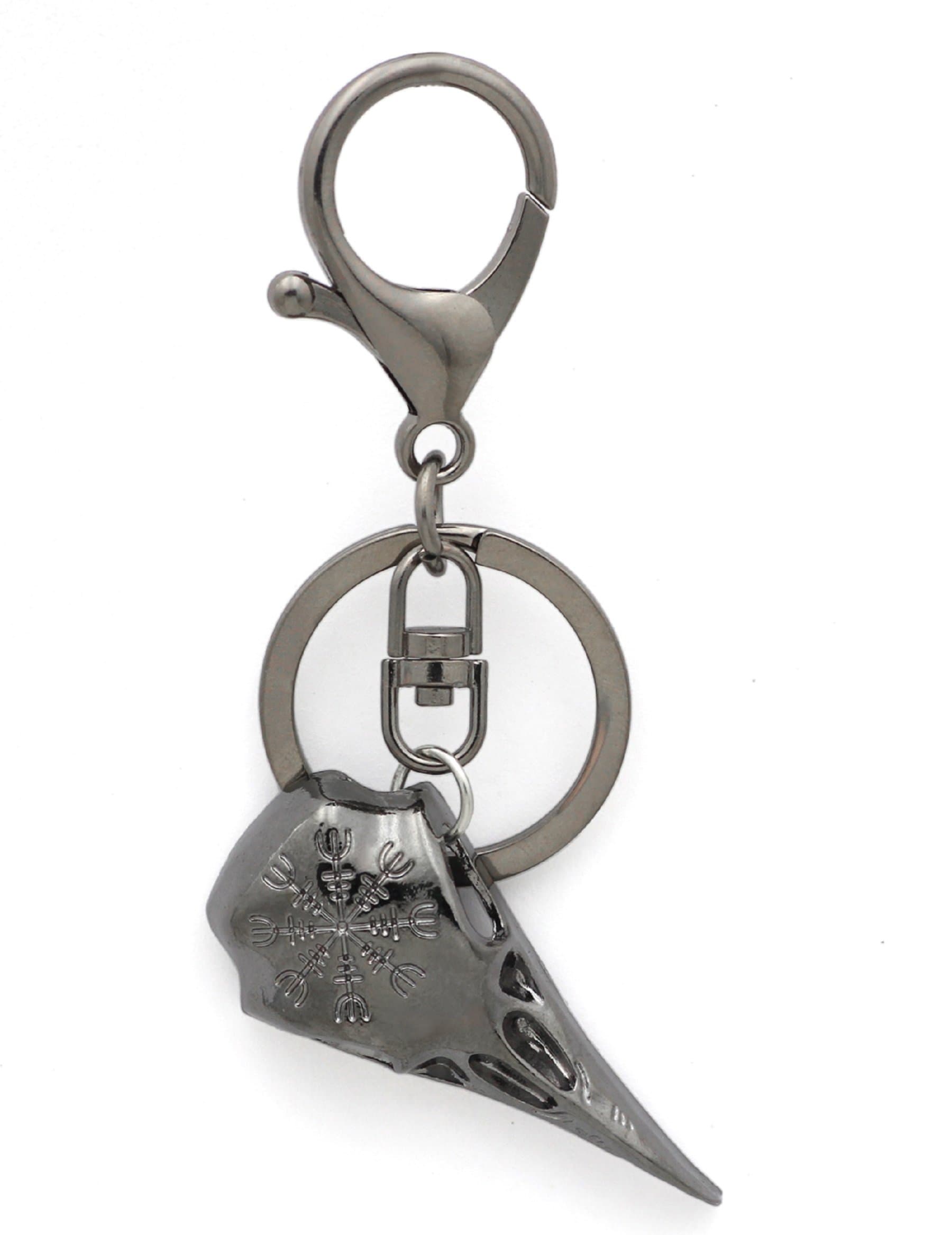 Prettyrosary Keychain Keyring Key Chain Ring Viking Wolf Thor’s Hammer Compass Antique Silver Gold Bronze Grey