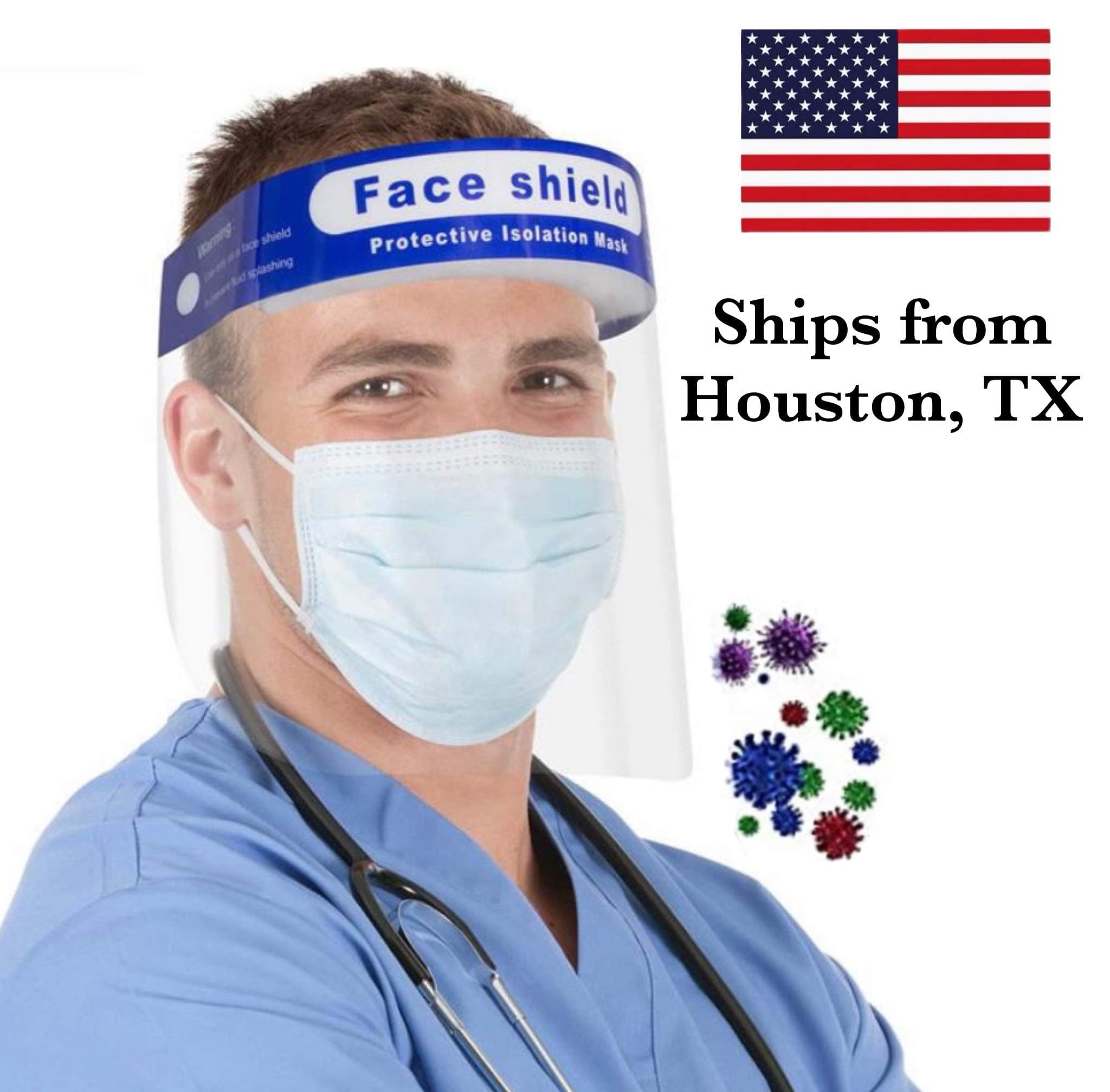 Full Cover Face Shield Anti Pollution (2 pack) - Full Safety Reusable Plastic Anti-Fog Shields -Transparent Face Shield Visor, Anti-Saliva Eye Protection -Instashield Face Shield For Women And Men