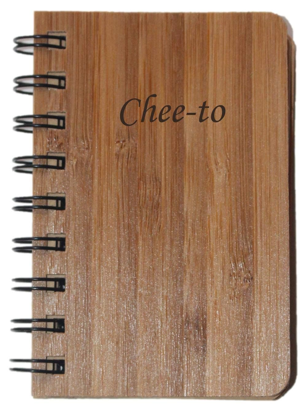 Wood hardcover Spiral Bound Notebook. Engraved Name: Chee-to (First Name/Surname/Nickname)