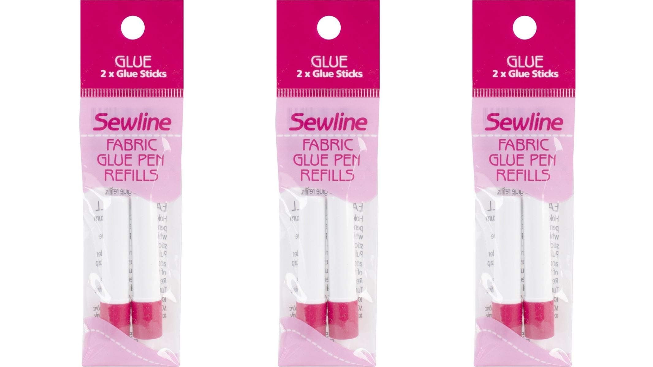Sewline Water-Soluble Fabric (2 Pack), Blue Glue Pen Refill, (Тhree Pаck)