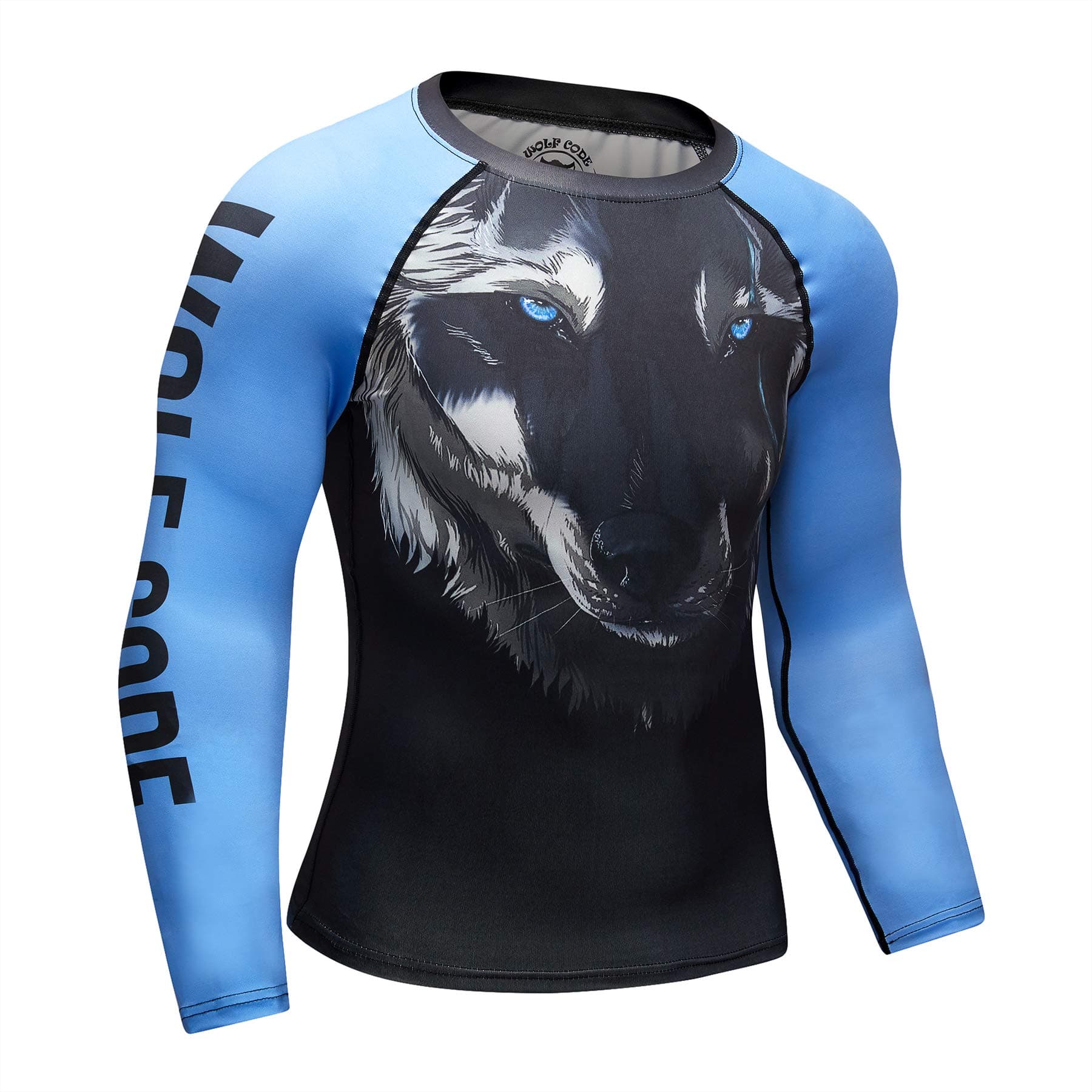 Wolf Code Fightwear Long Sleeve Rash Guard for BJJ, MMA, Wrestling, Nogi Grappling
