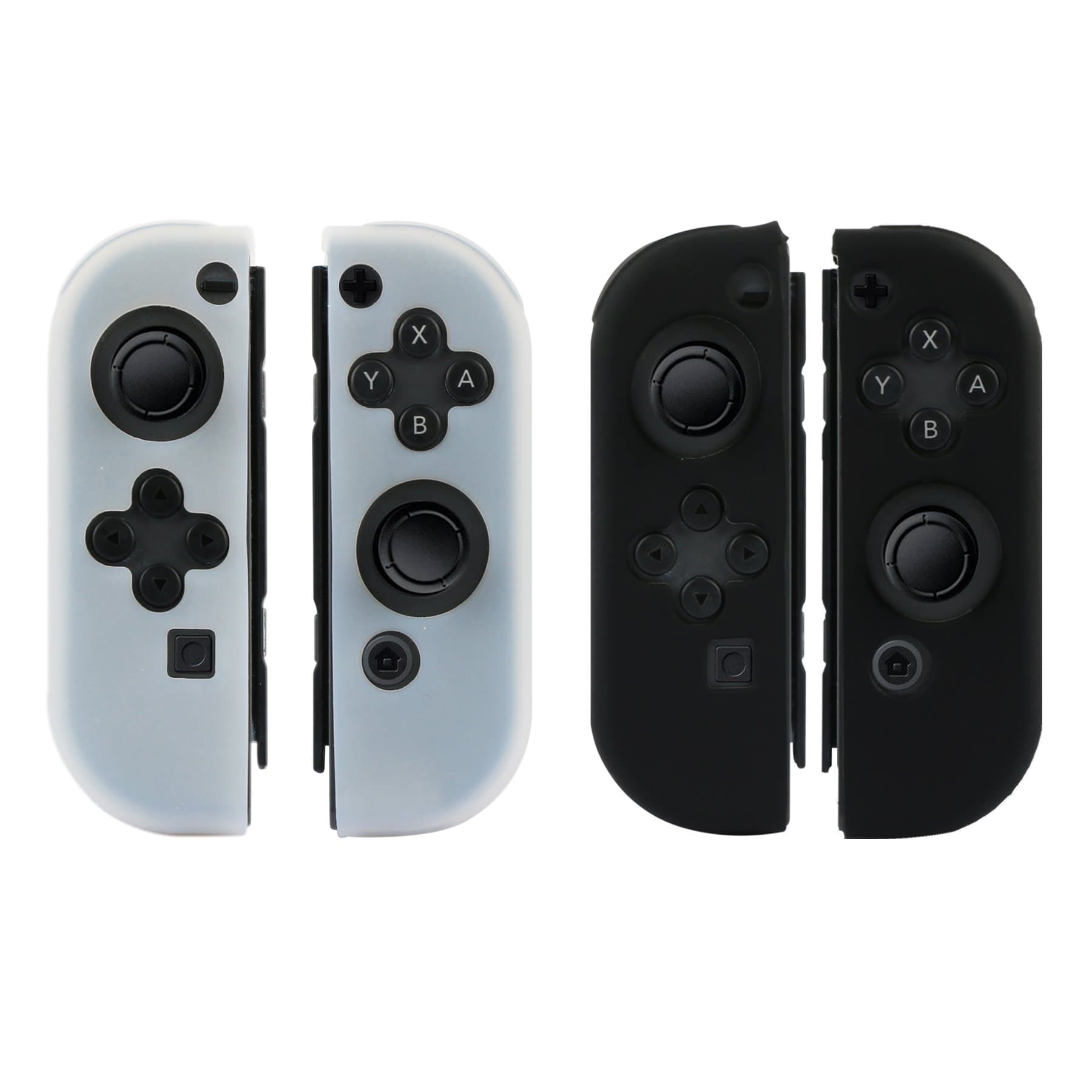 Switch Silicone Skin Covers, 4 Sets of Silicone Protector Skin Case Compatible with Nintendo Switch Joy-Con Controller Protective Kits Cases(Black and White)