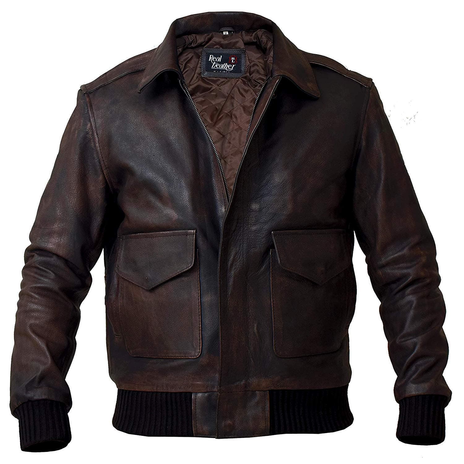 Top Gun Bomber Navy Flight A2 Leather Jacket – G1 Military Pilot Flying Aviator Biker Leather Jacket Faux Fux