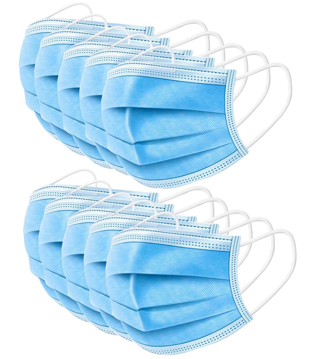 100 Pcs Disposable Surgical Mask Dust Breathable Earloop Antiviral Face Mask, Comfortable Medical Sanitary Surgical Mask Thick 3-Layer Masks