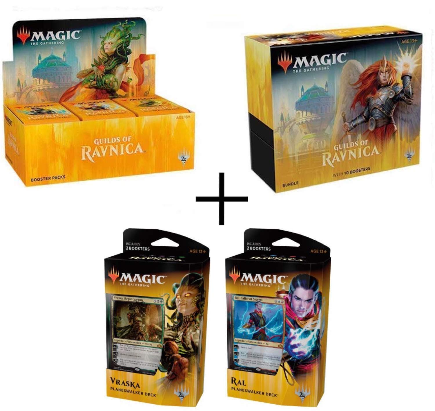 Magic MTG Guilds of Ravnica Booster Box + Bundle + Both Planeswalker Decks