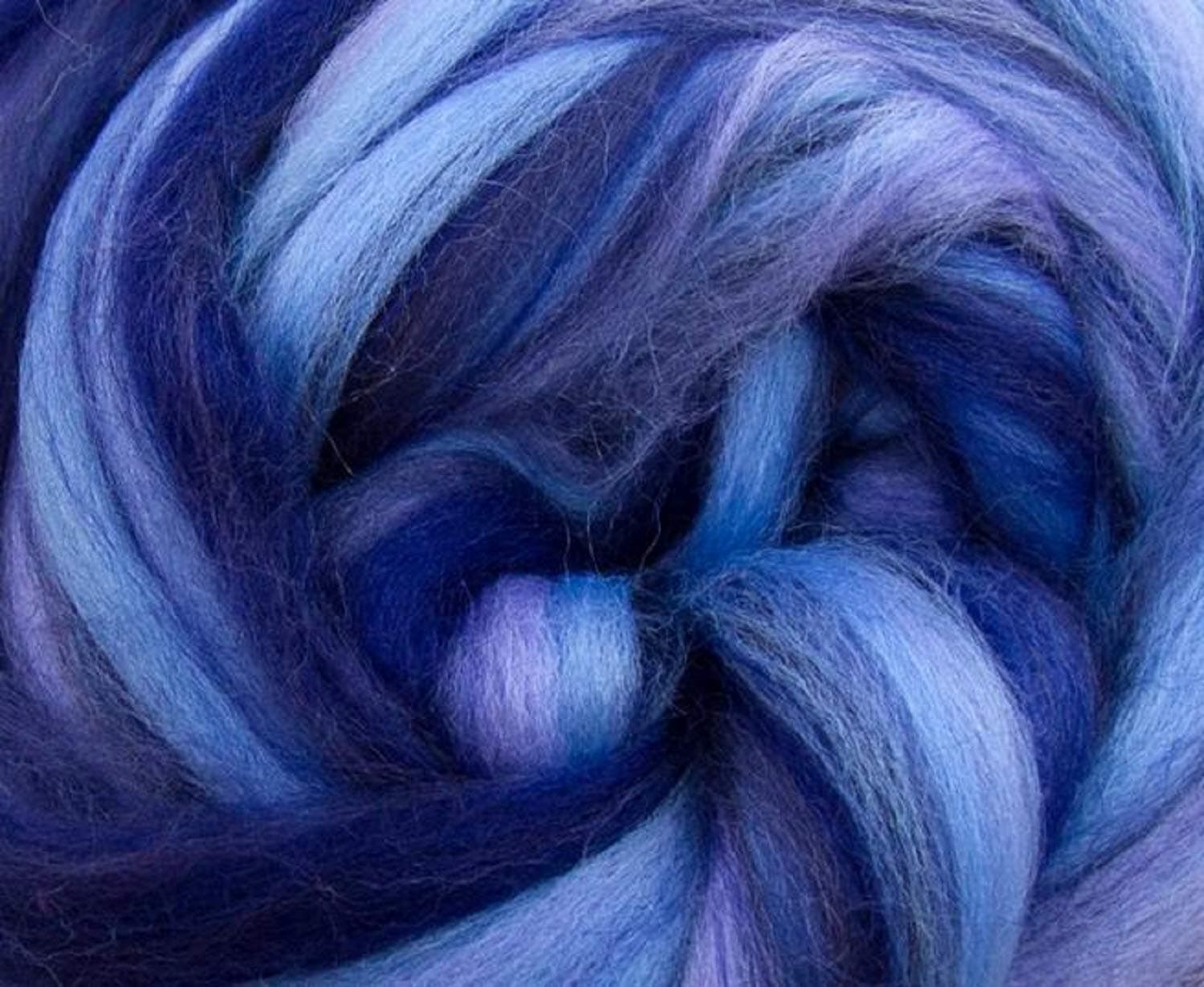 4 Ounces Super soft, luxurious, Merino Wool Roving for Spinning and Felting - Moonlight