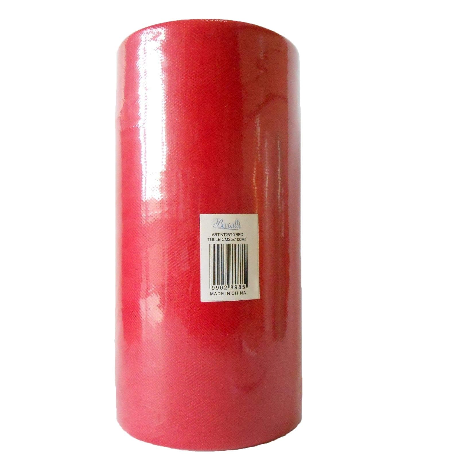 Baratti Tulle Roll H 25 cm x 100 m, Red
