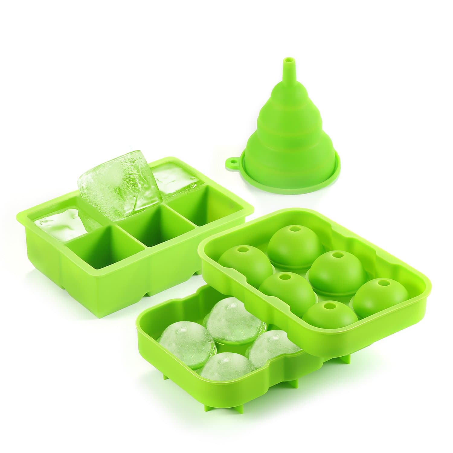 AQV Silicone Ice Cube Tray, Ice Cube Moulds for Ice, Jelly, Pudding, Freezer, Whiskey and Cocktails
