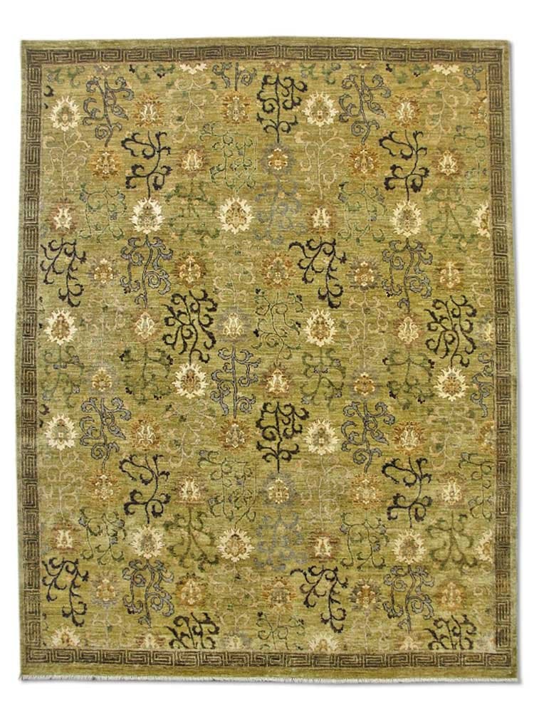 Pak Persian Rugs Modern Chobi Handmade Gabbeh Rug, Wool, Olive Grey, Large, 245 X 313 cm, 8' x 10' 3" (ft)