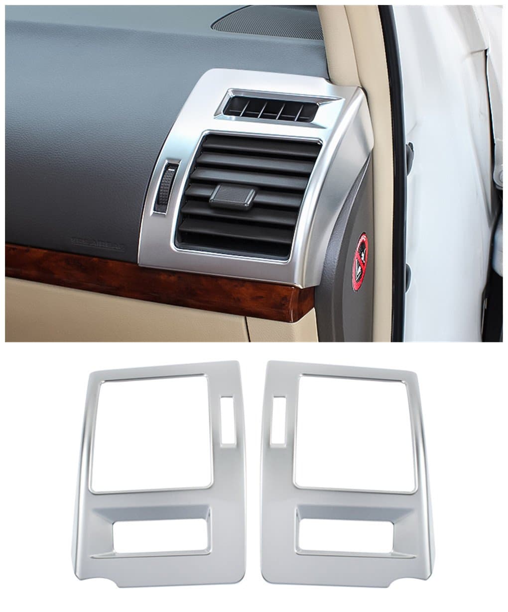 Hemeray ABS Car Dashboard Side Air Outlet Vent Trim Decorative for Toyota Land Cruiser Prado FJ150 2018 (Matte Silver)