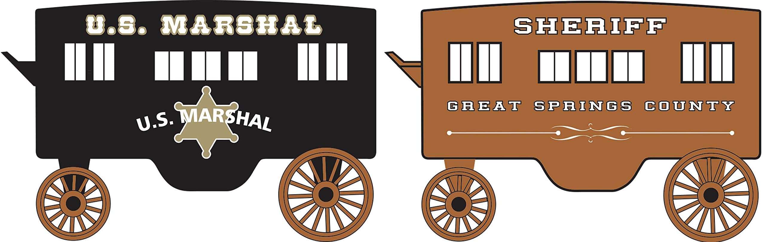 Micro-Trains MTL N-Scale U.S. Marshal & Sheriff Old-Fashioned Wagons 2-pack