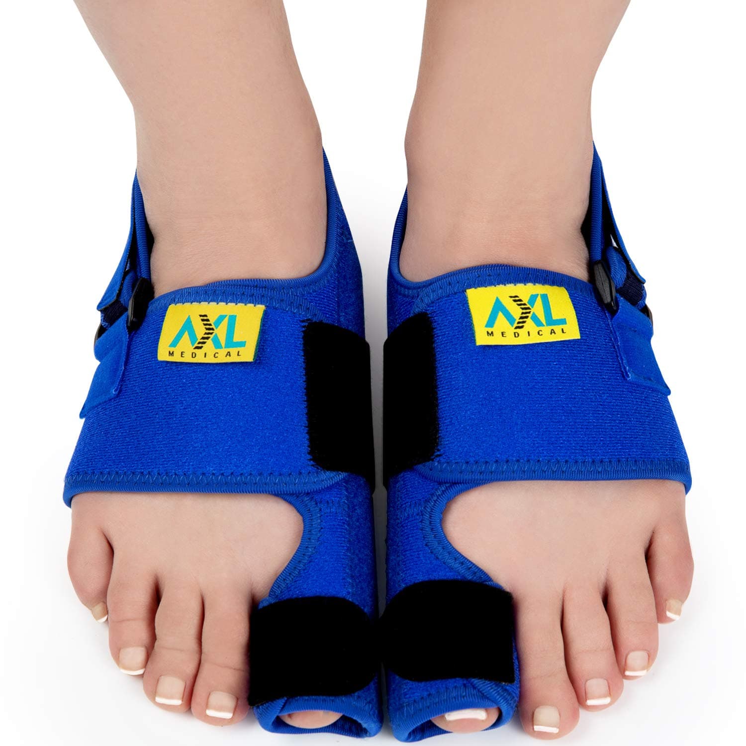 Bunion Correctors 4pc Kit for Day & Night Pain Relief - Fully Adjustable Neoprene Bunion Splint for Men & Women Includes Premium Toe Separators & Bunion Guide Book - Toe Straighteners by Axl Medical