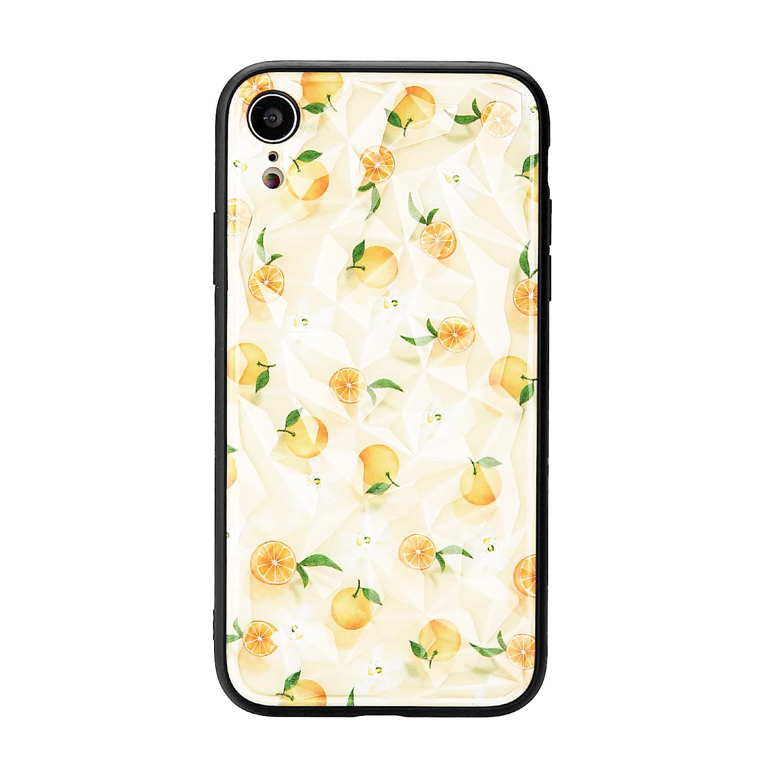 FUZVOL Designed for iPhone XR Case, Cute 3D Diamond Orange Fruit Pattern Slim Protective Cases for Women Girls, Hard PC Shell Phone Cover Compatible with iPhone XR 6.1inch