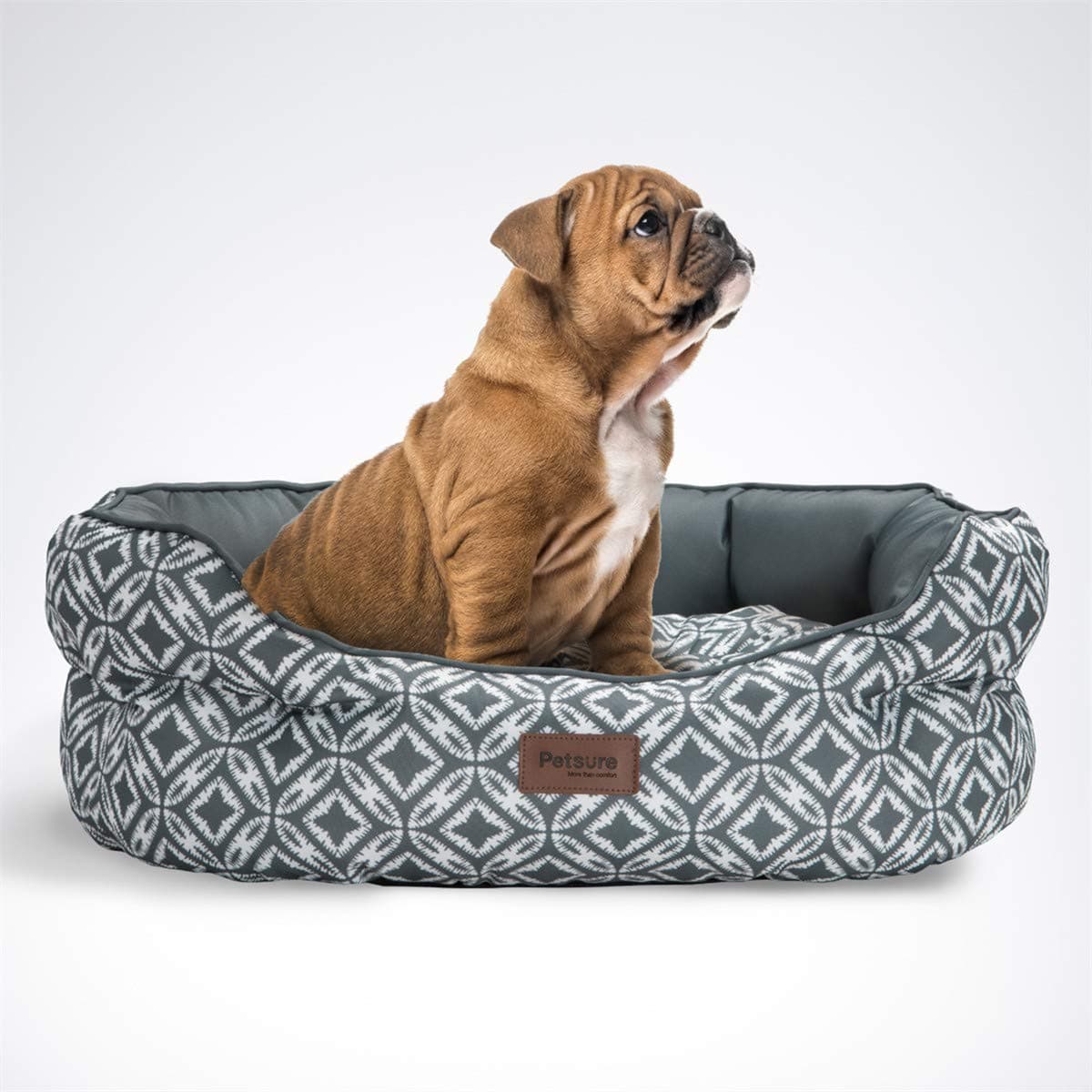 Petsure Medium Dog Beds - Washable Dog Bed for Small, Medium Dogs & Cats - Water-Resistant Oxford Fabric, Anti-Skid Bottom and Removable Center Cushion, Bolster Pet Bedding